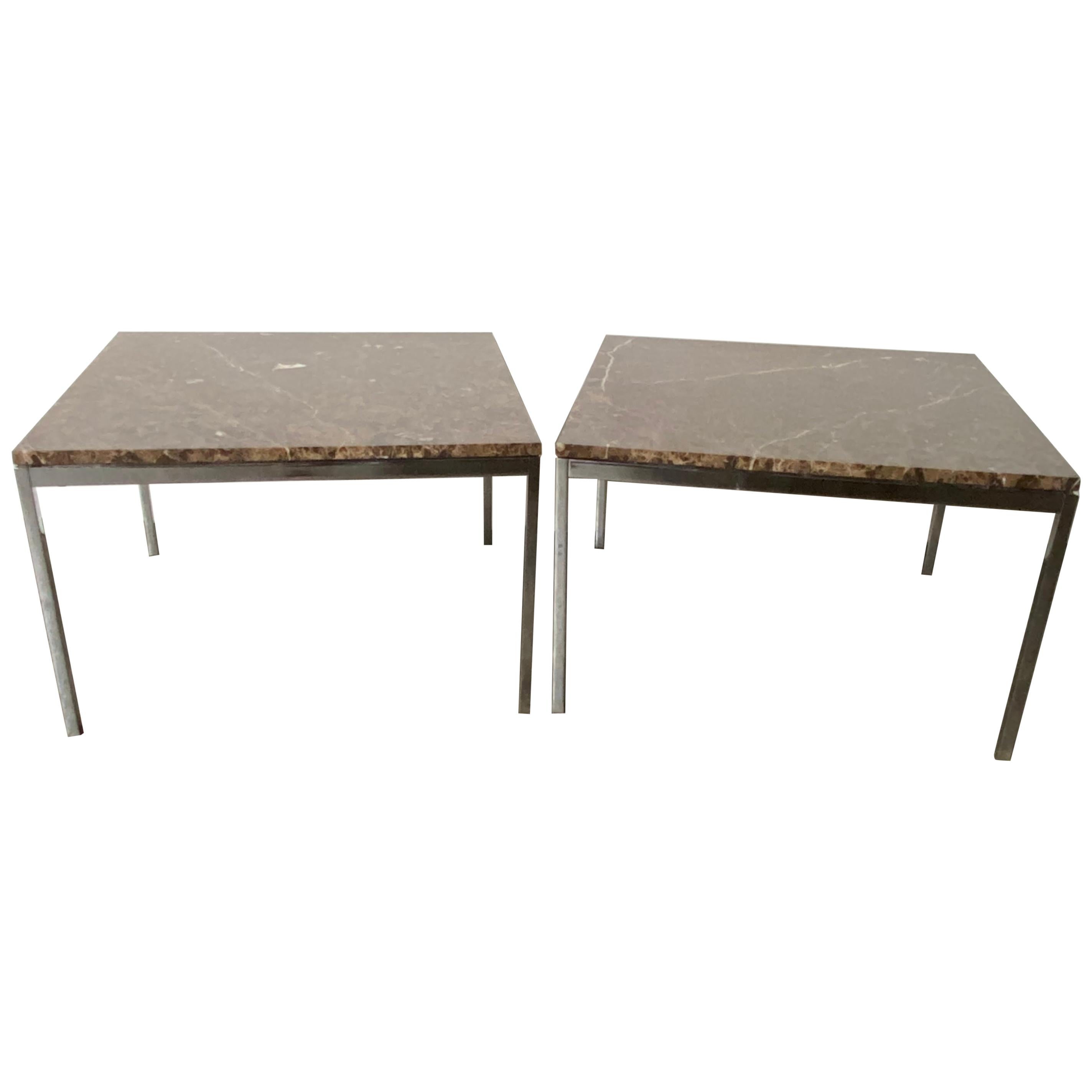 Spectacular Matched Pair of Florence Knoll End Tables