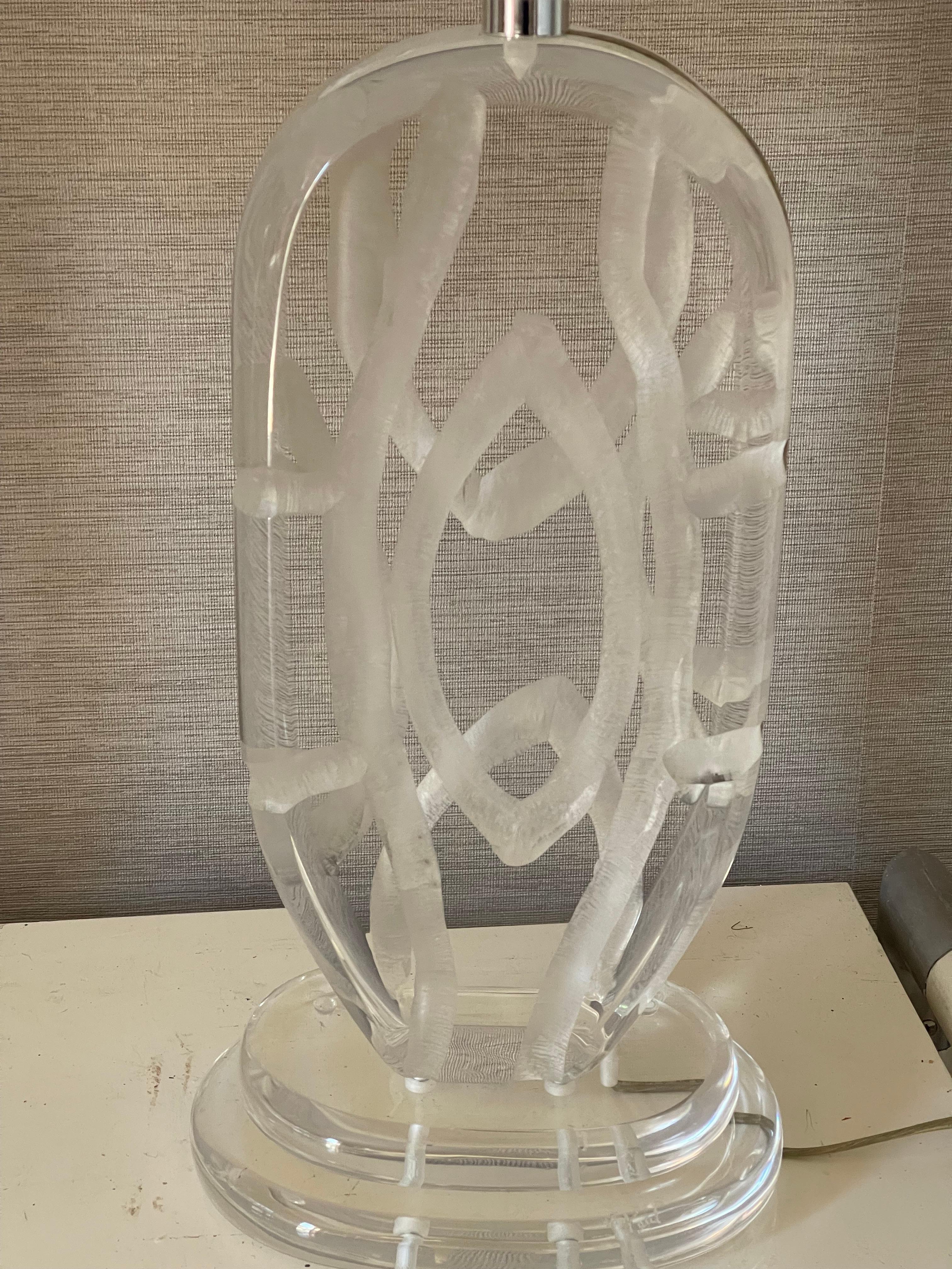 Milieu du XXe siècle Spectaculaire paire de lampes en lucite MCM signée Van Teal en vente
