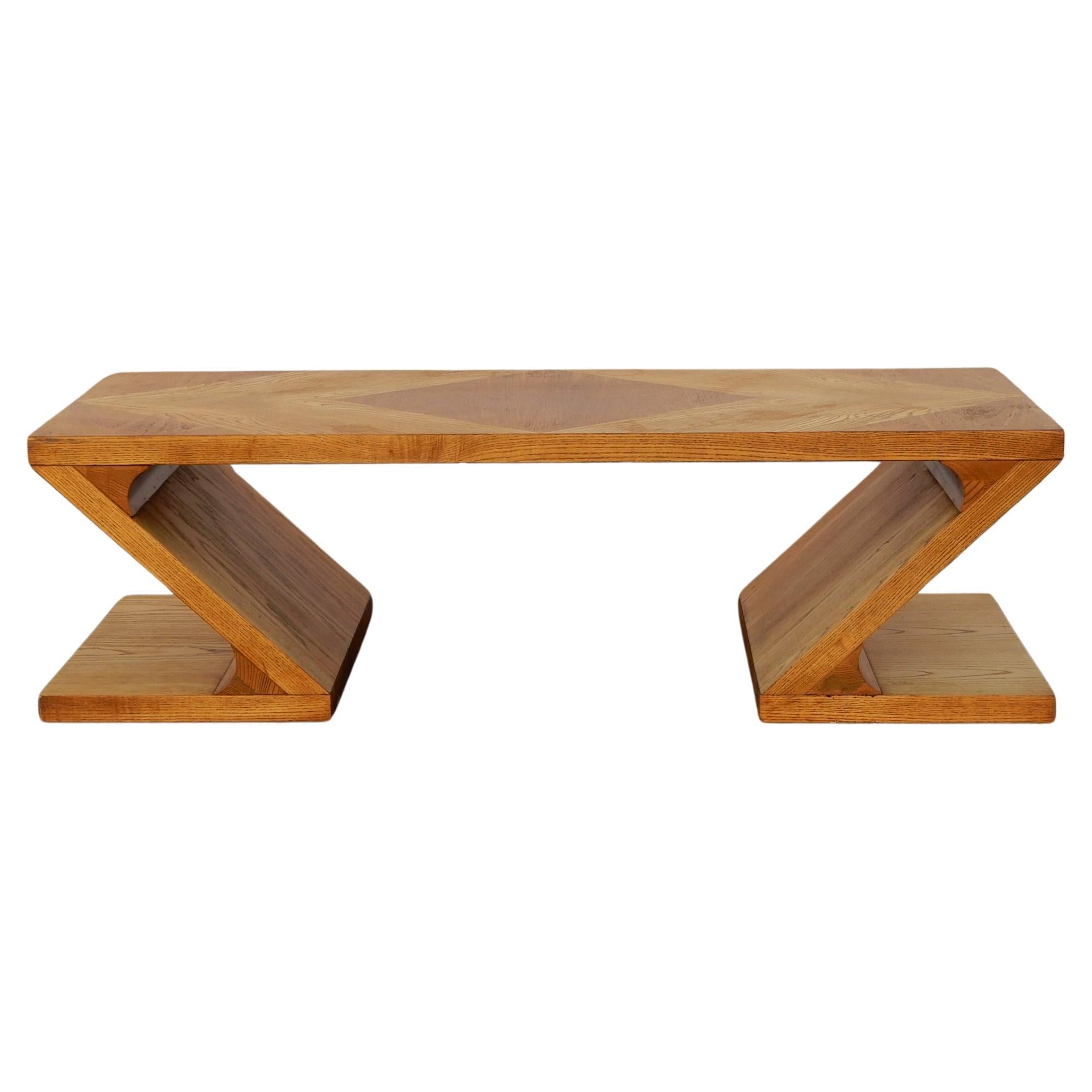 Mid-Century Modern Spectaculaire table basse zigzag moderne du milieu du siècle dernier en vente