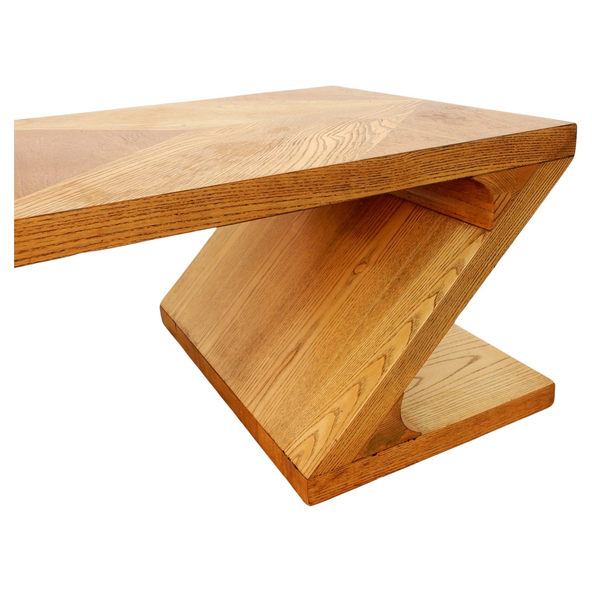 Fin du 20e siècle Spectaculaire table basse zigzag moderne du milieu du siècle dernier en vente