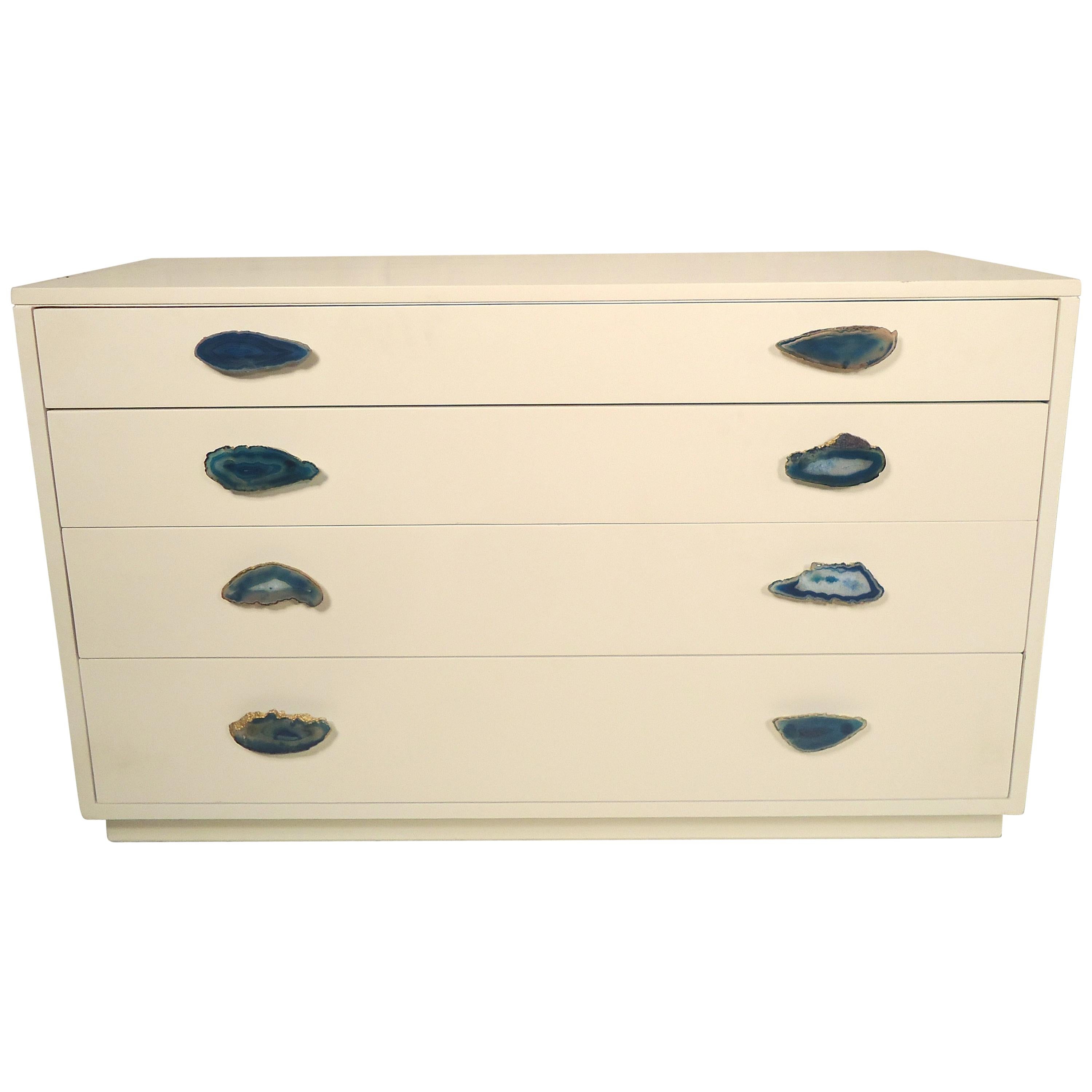 Spectacular Midcentury Dresser with Quartz Handles