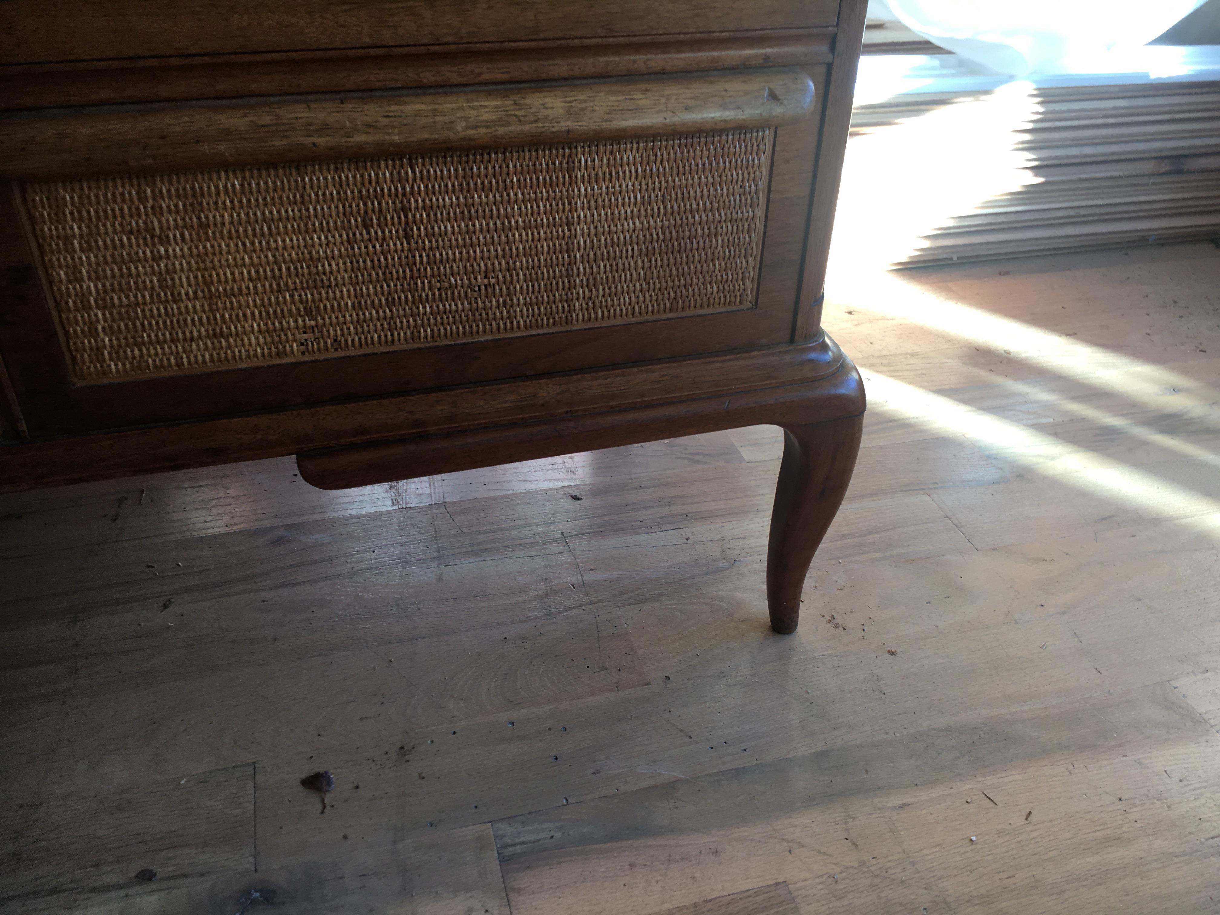 Spectacular Midcentury Italian Server, Walnut, Cane, Very Textural, Great Color For Sale 4