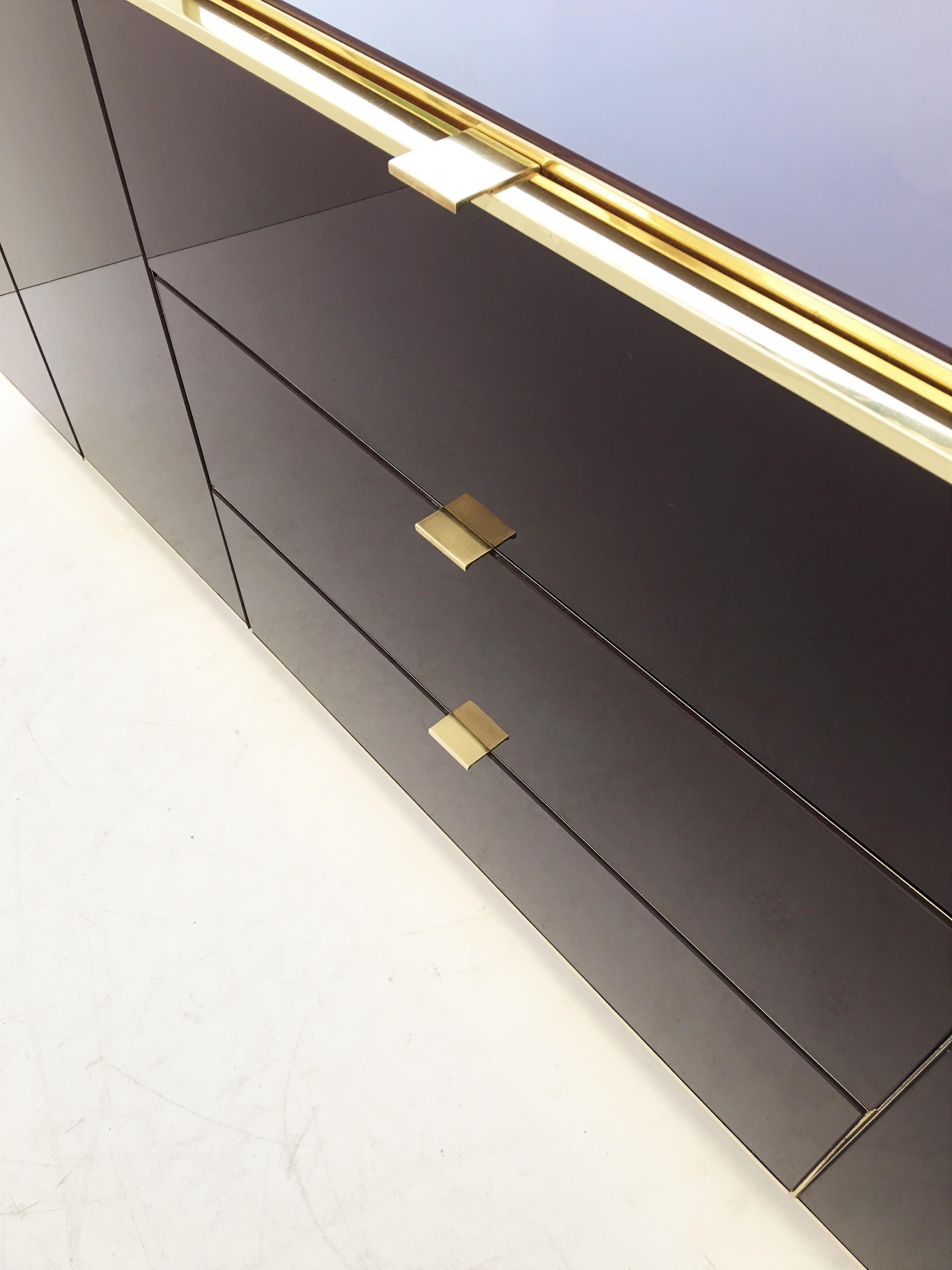 Spectacular Mirrored and Brass Dresser/Credenza by Ello Furniture 2