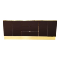 Spectacular Mirrored and Brass Dresser/Credenza by Ello Furniture