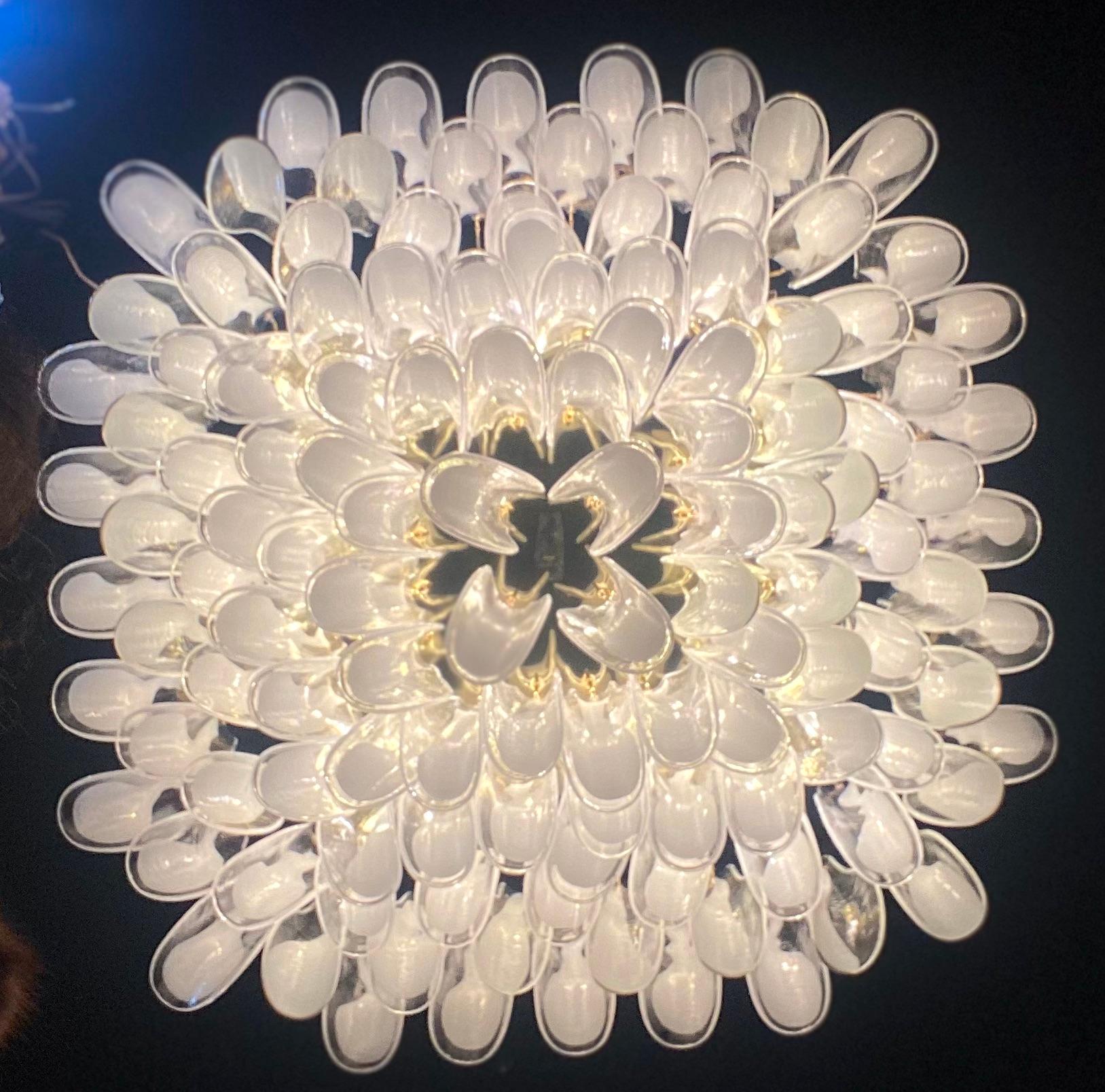 Spectacular Modern Murano Glass Petal Chandelier or Flush Mount For Sale 2