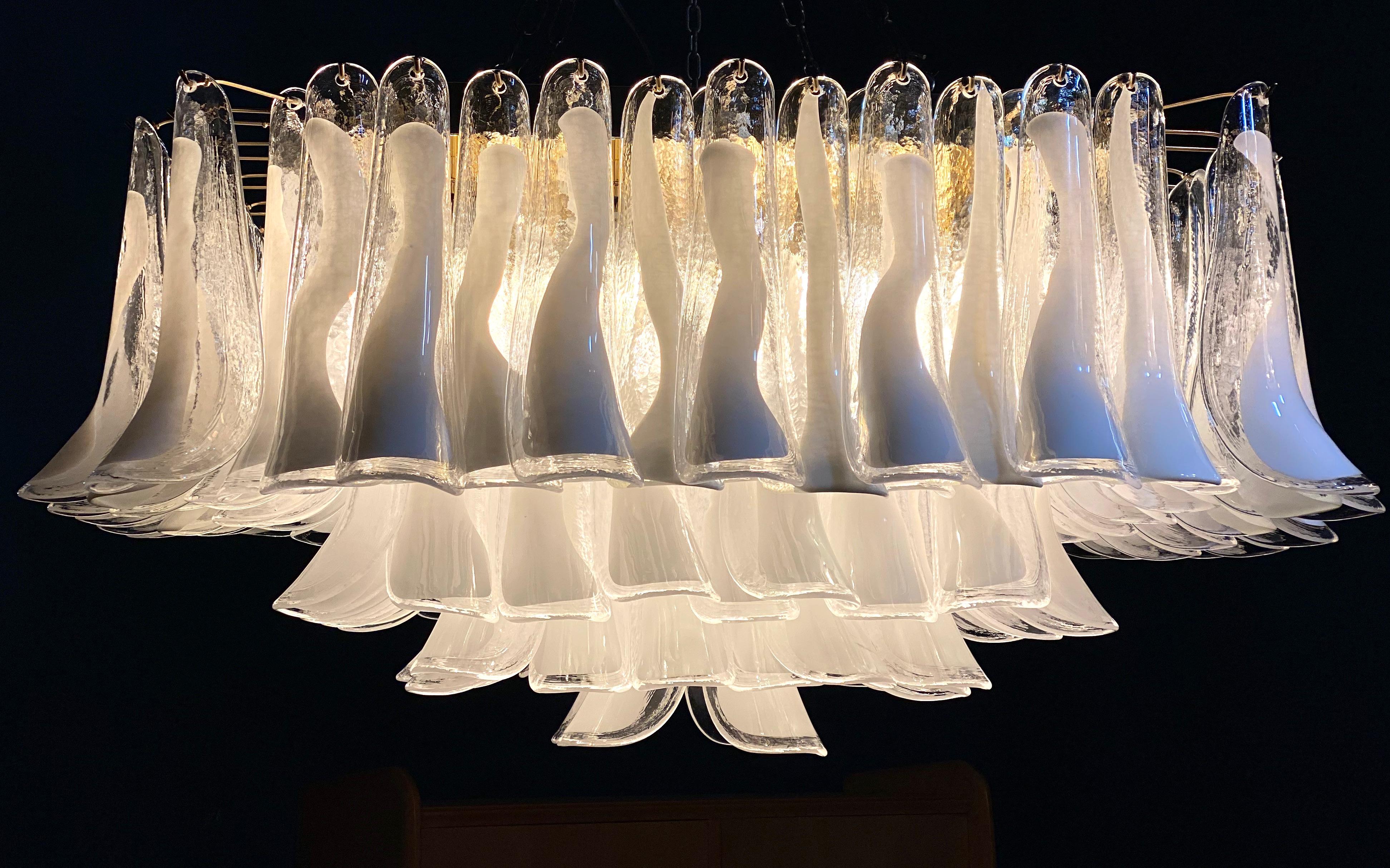 Spectacular Modern Murano Glass Petal Chandelier or Flush Mount For Sale 3