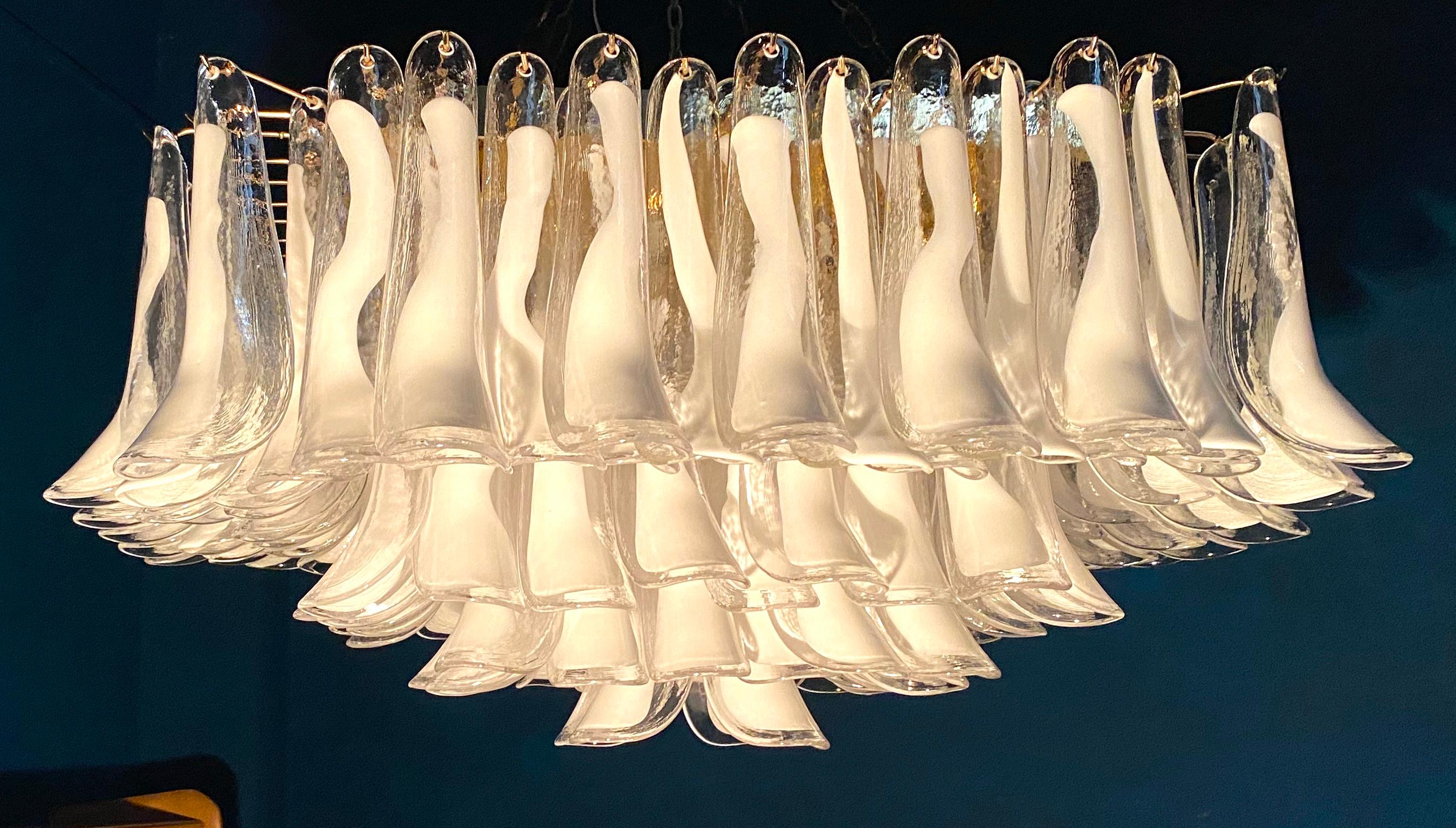 Spectacular Modern Murano Glass Petal Chandelier or Flush Mount For Sale 8