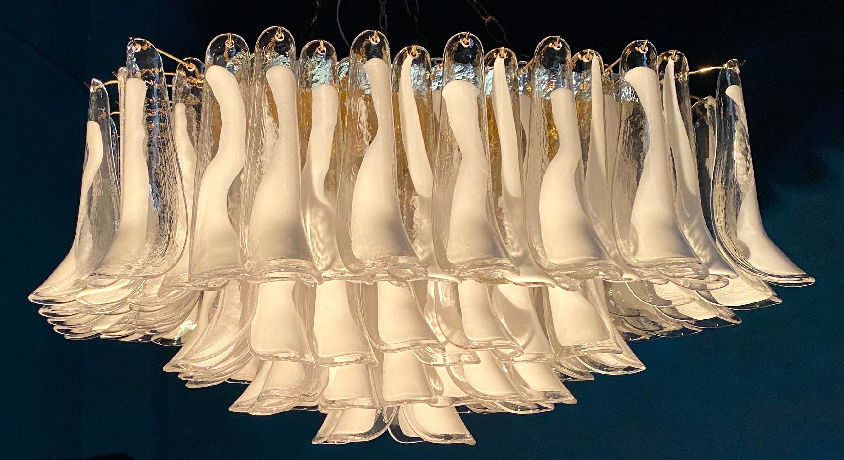 Spectacular Modern Murano Glass Petal Chandelier or Flush Mount For Sale 9