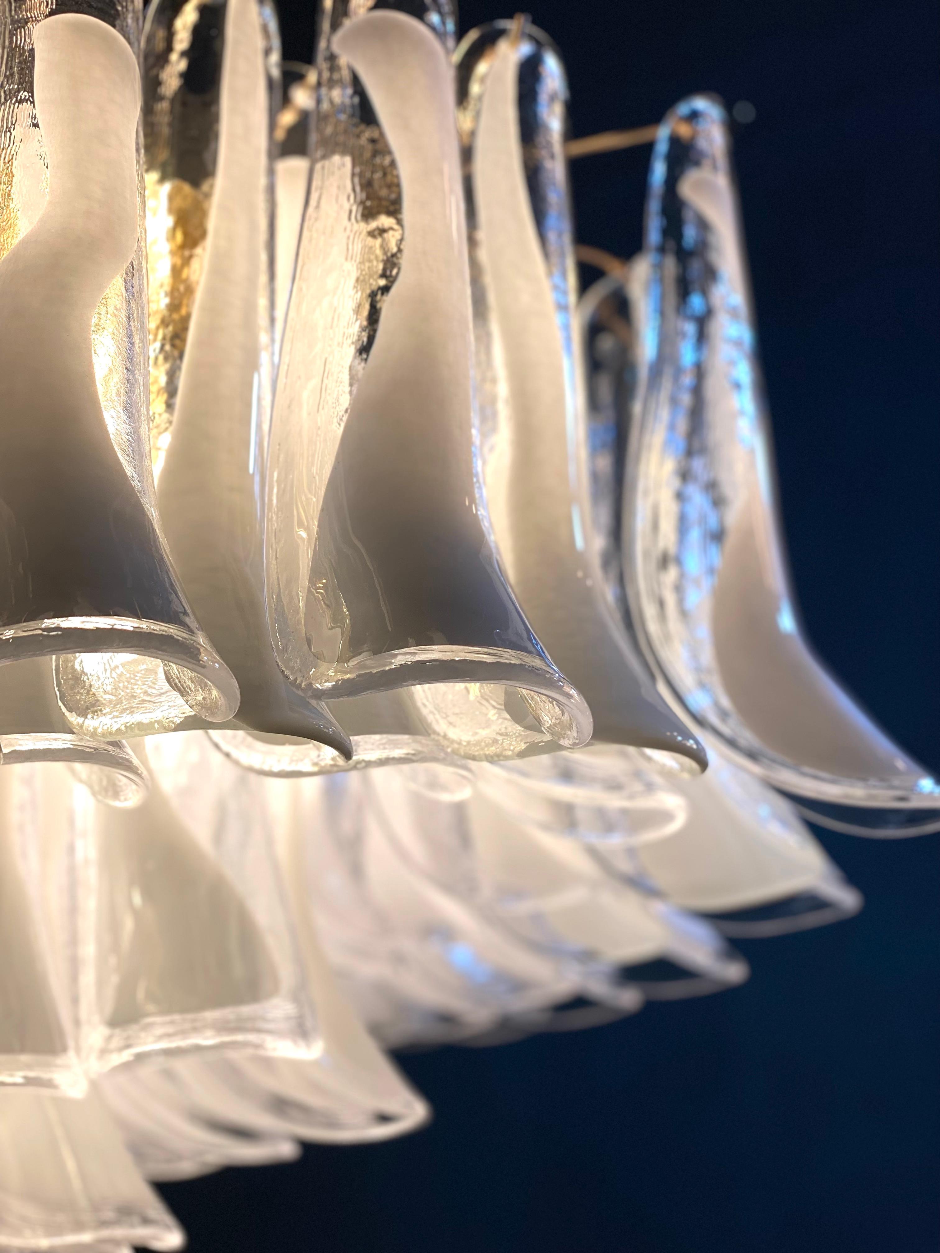 Spectacular Modern Murano Glass Petal Chandelier or Flush Mount For Sale 11