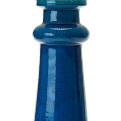 Spectacular Monumental Pair of Table Lamps in a Saturated Azure by Nils Kähler