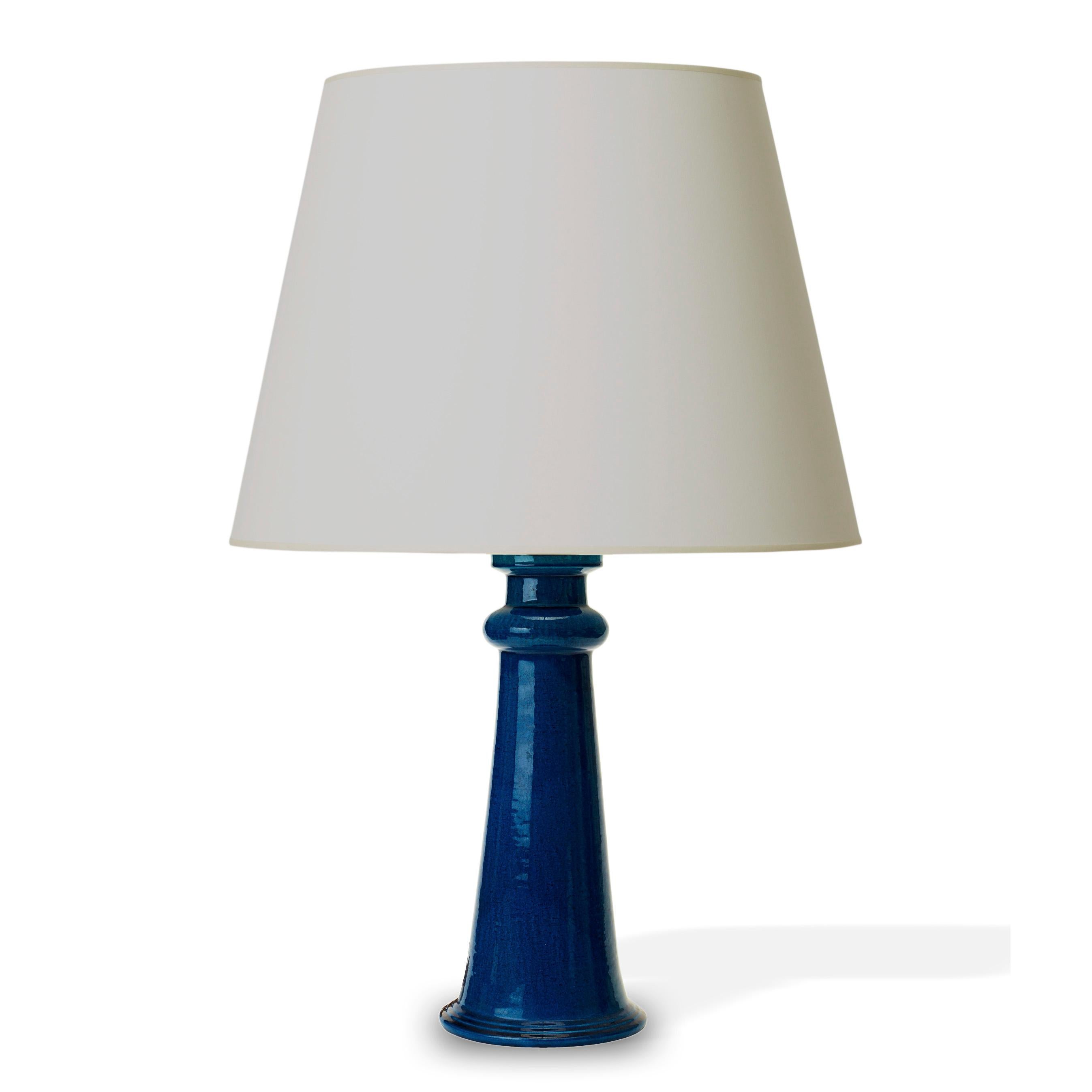 Spectacular Monumental Pair of Table Lamps in a Saturated Azure by Nils Kähler (Skandinavische Moderne) im Angebot