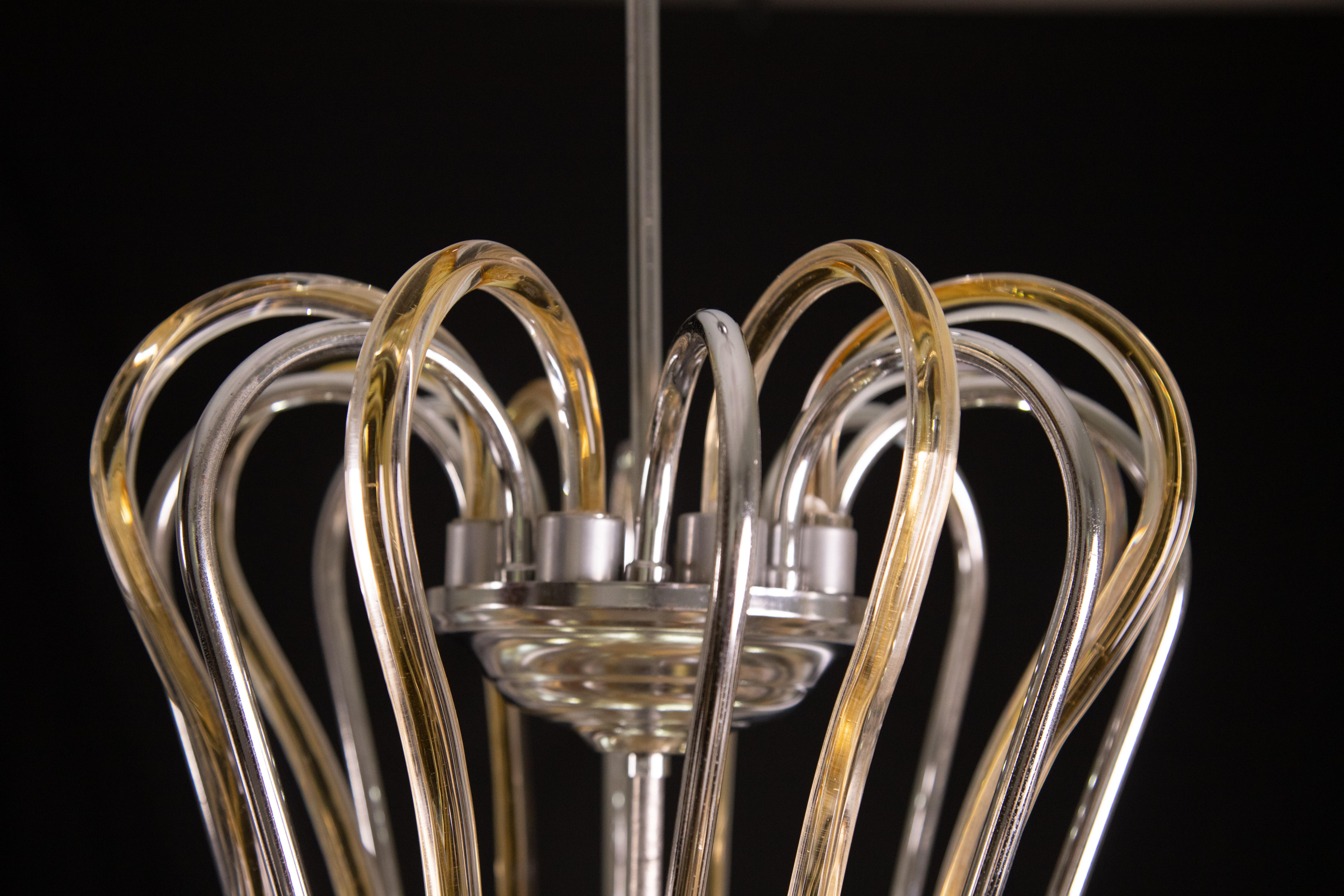 Spectacular Murano Amber Chandelier, 8 Arms, 1980s For Sale 7