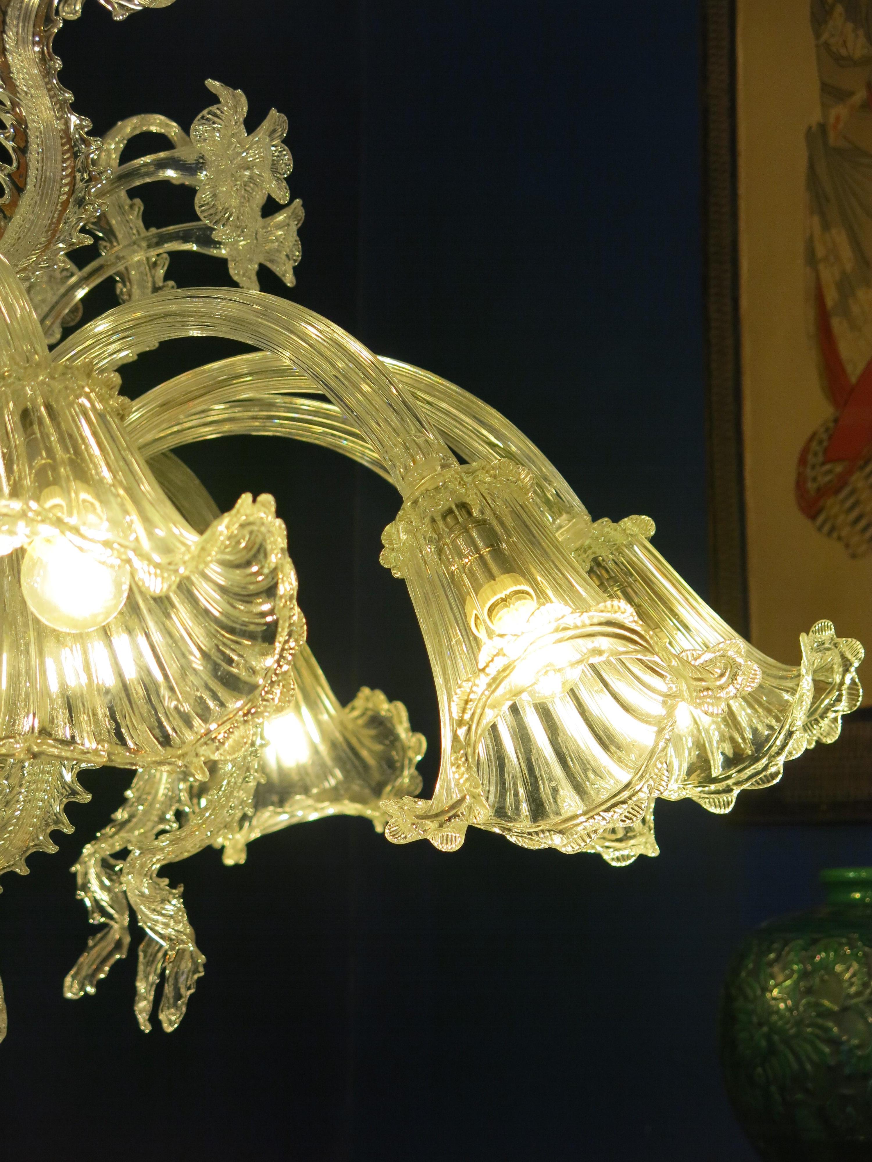 Spectacular Murano Archimede Seguso Glass Chandelier, 1960 For Sale 3