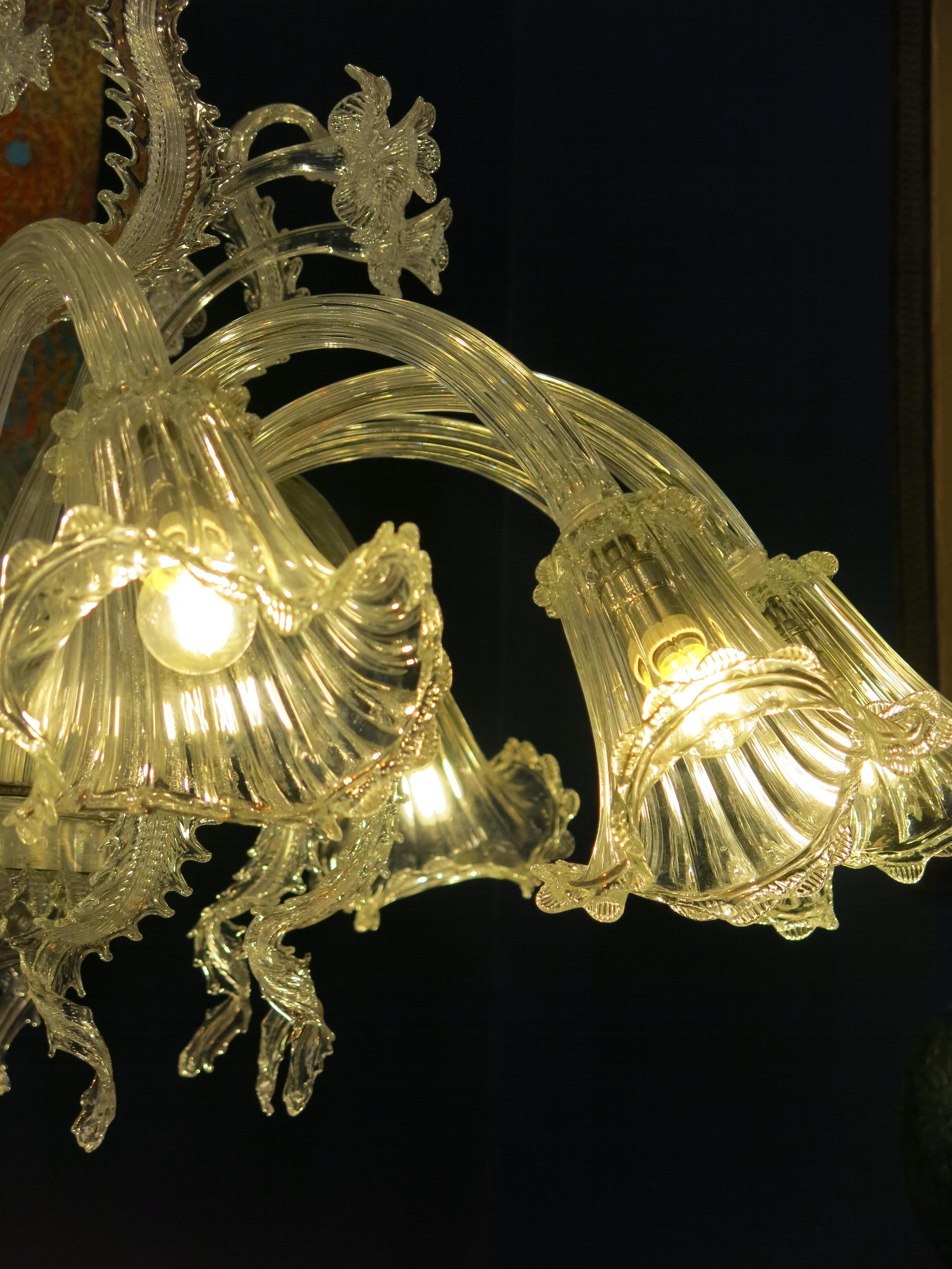 Spectacular Murano Archimede Seguso Glass Chandelier, 1960 For Sale 5