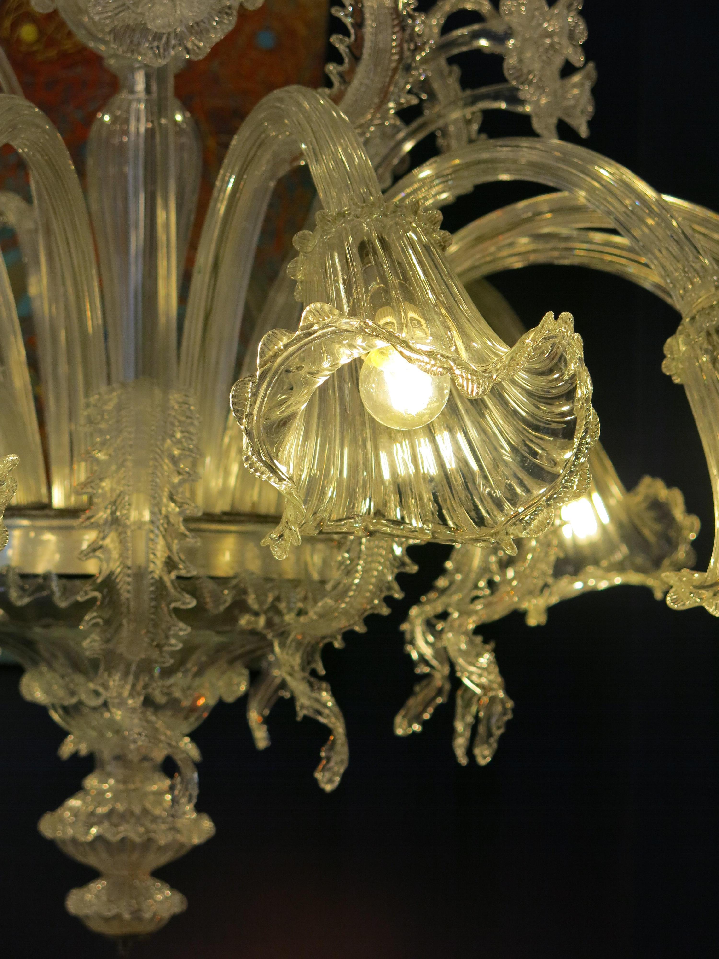 Spectacular Murano Archimede Seguso Glass Chandelier, 1960 For Sale 6