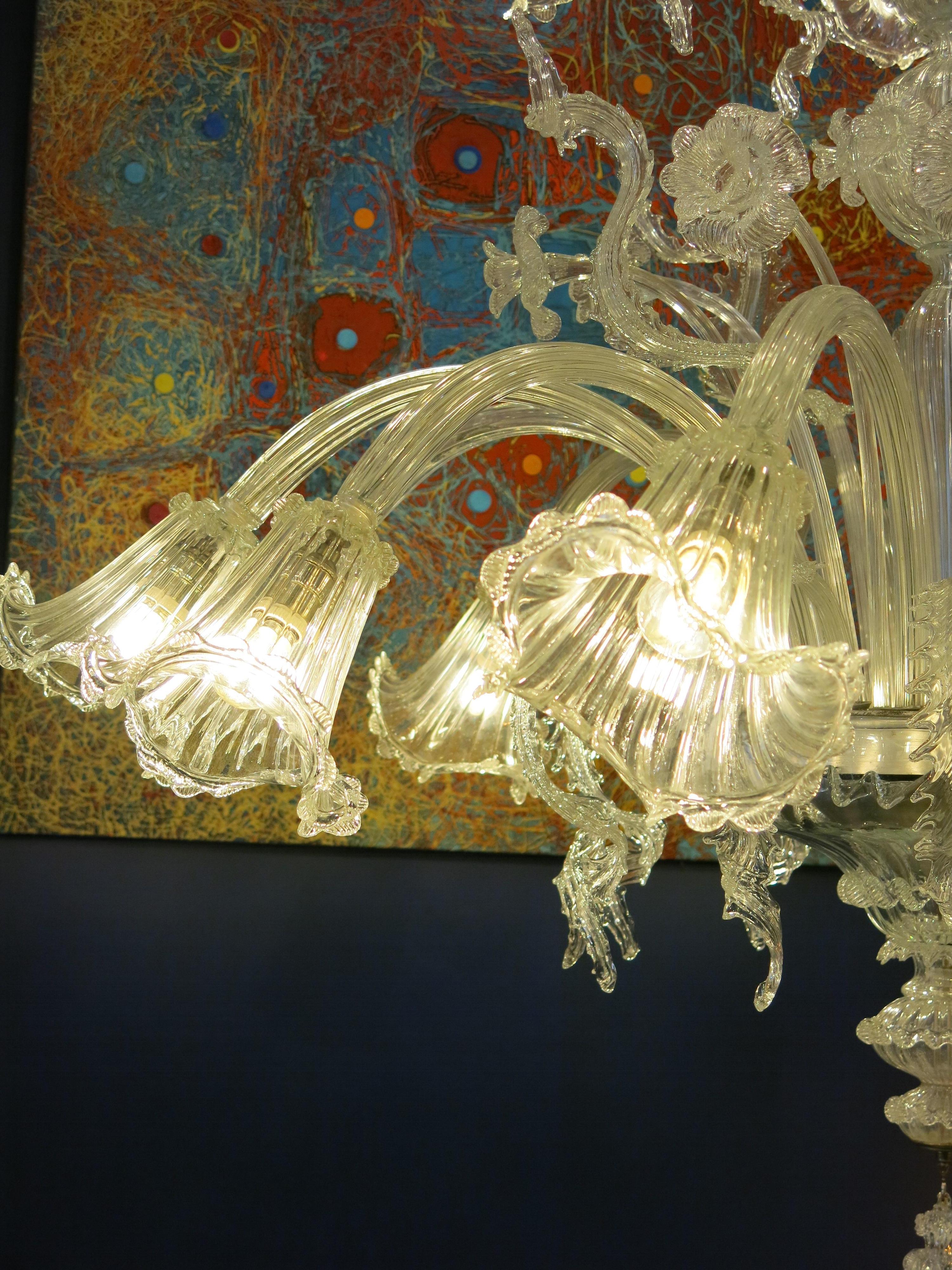 Spectacular Murano Archimede Seguso Glass Chandelier, 1960 For Sale 7