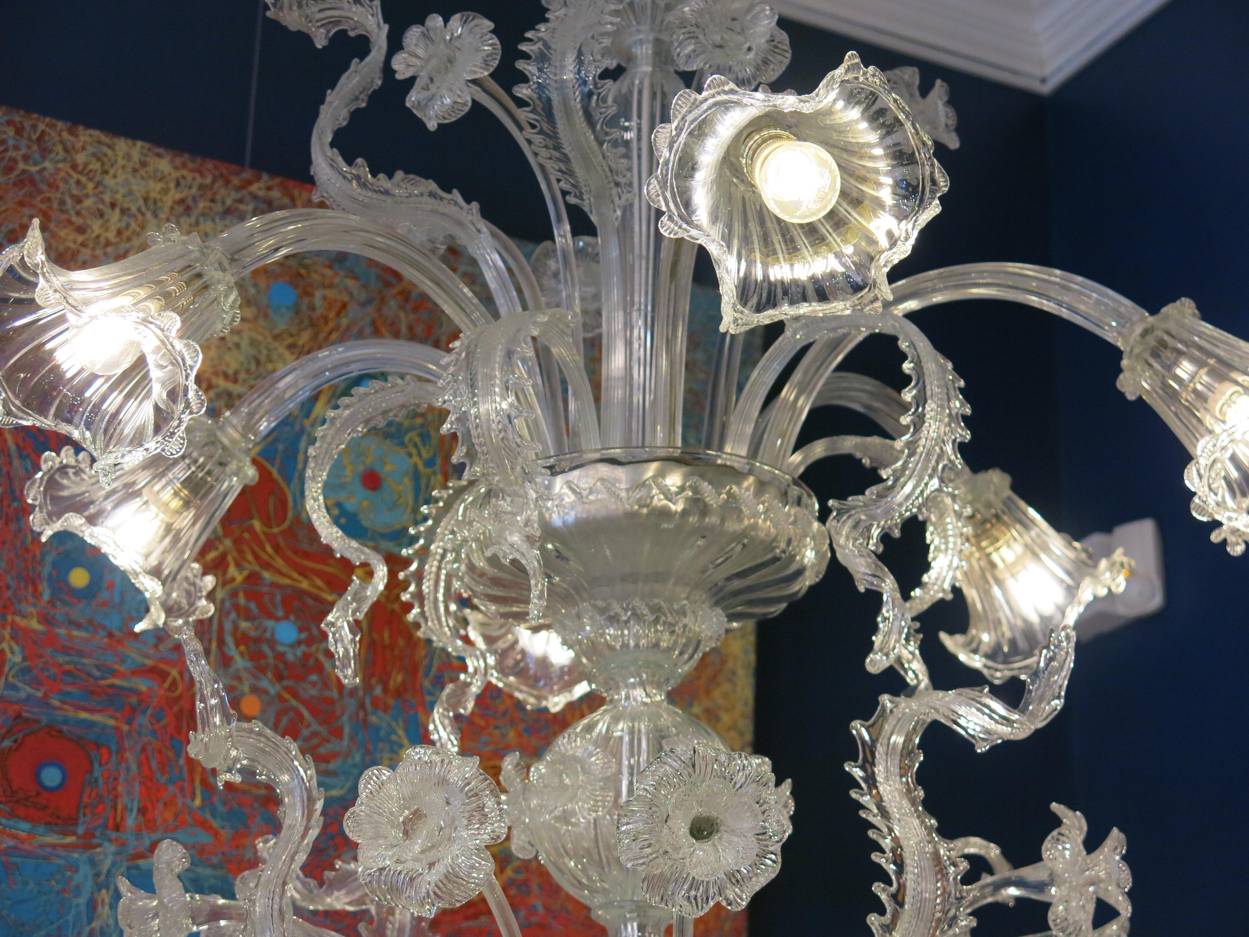 Spectacular Murano Archimede Seguso Glass Chandelier, 1960 For Sale 10