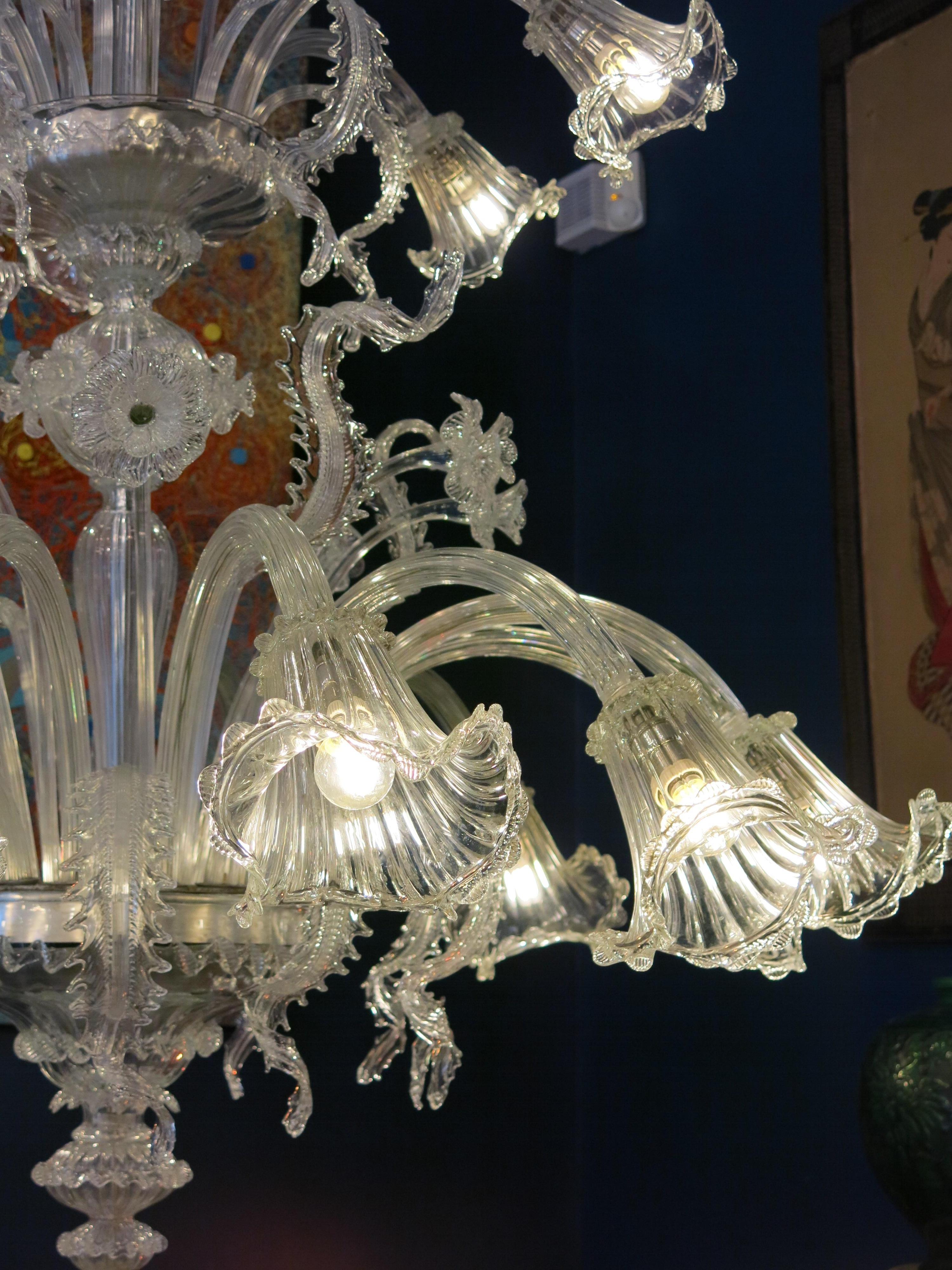 Spectacular Murano Archimede Seguso Glass Chandelier, 1960 In Good Condition For Sale In CABA, AR