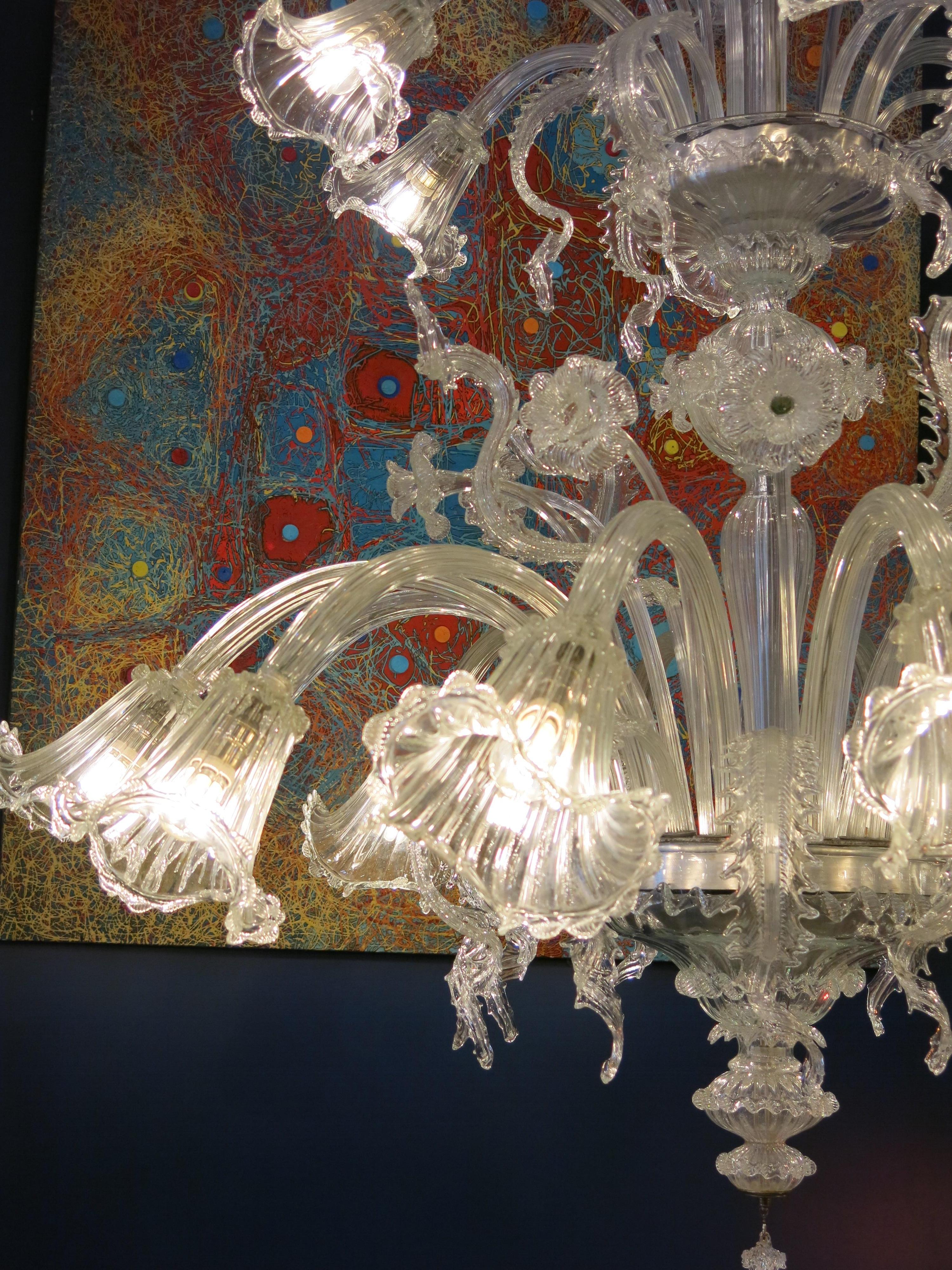 20th Century Spectacular Murano Archimede Seguso Glass Chandelier, 1960 For Sale