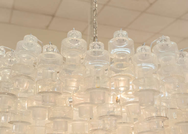 XXIe siècle et contemporain Spectaculaire lustre Manubri en verre soufflé de Murano en vente
