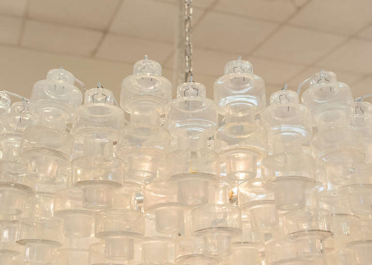 XXIe siècle et contemporain Spectaculaire lustre Manubri en verre soufflé de Murano en vente