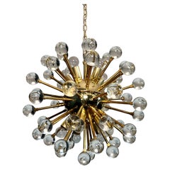Spectacular Murano clear Glass Sputnik Chandelier - 51 glasses