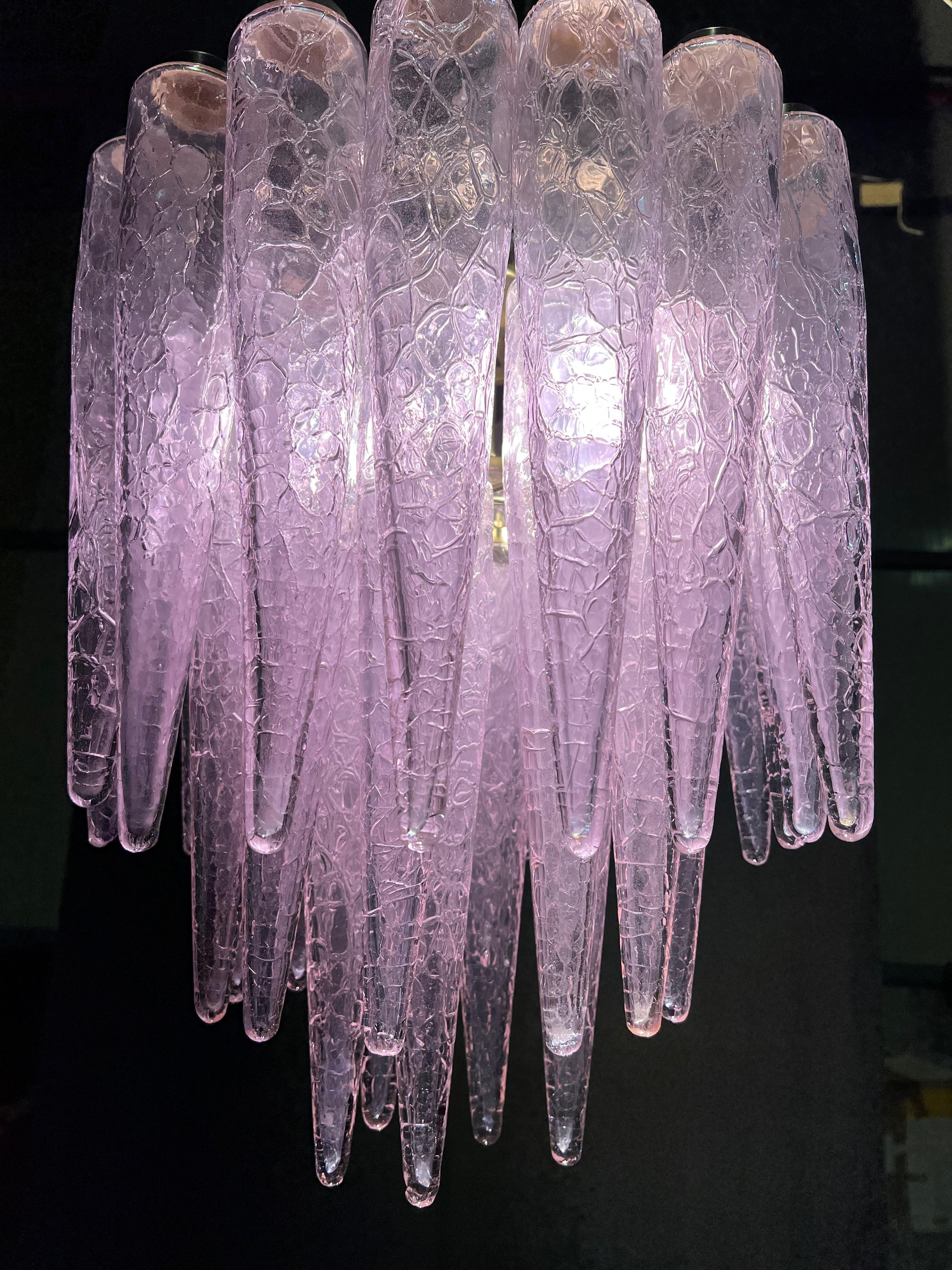 Spectacular Murano Fuxia Glass Chandelier, 1980 For Sale 4