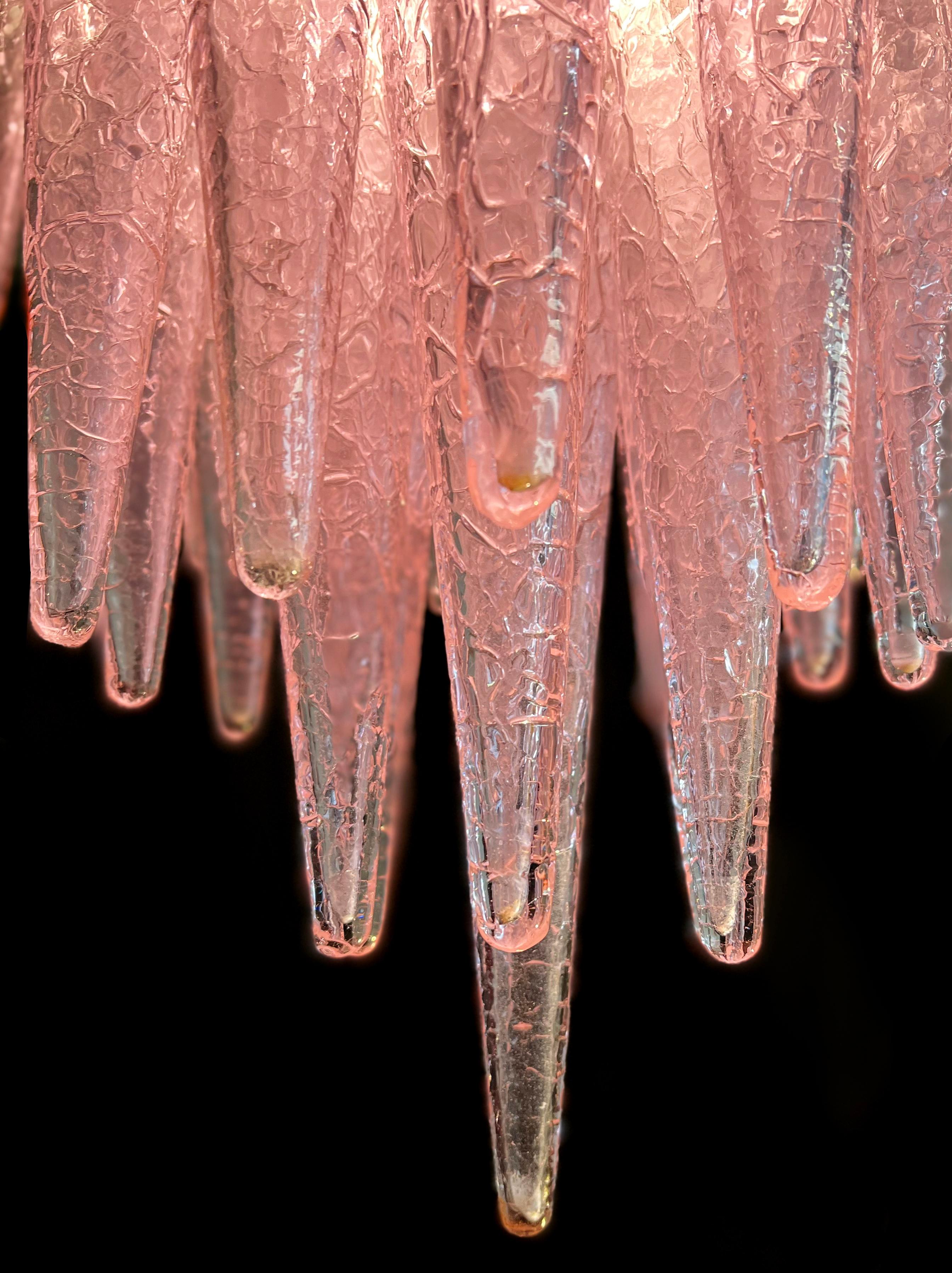 Spectacular Murano Fuxia Glass Chandelier, 1980 For Sale 11