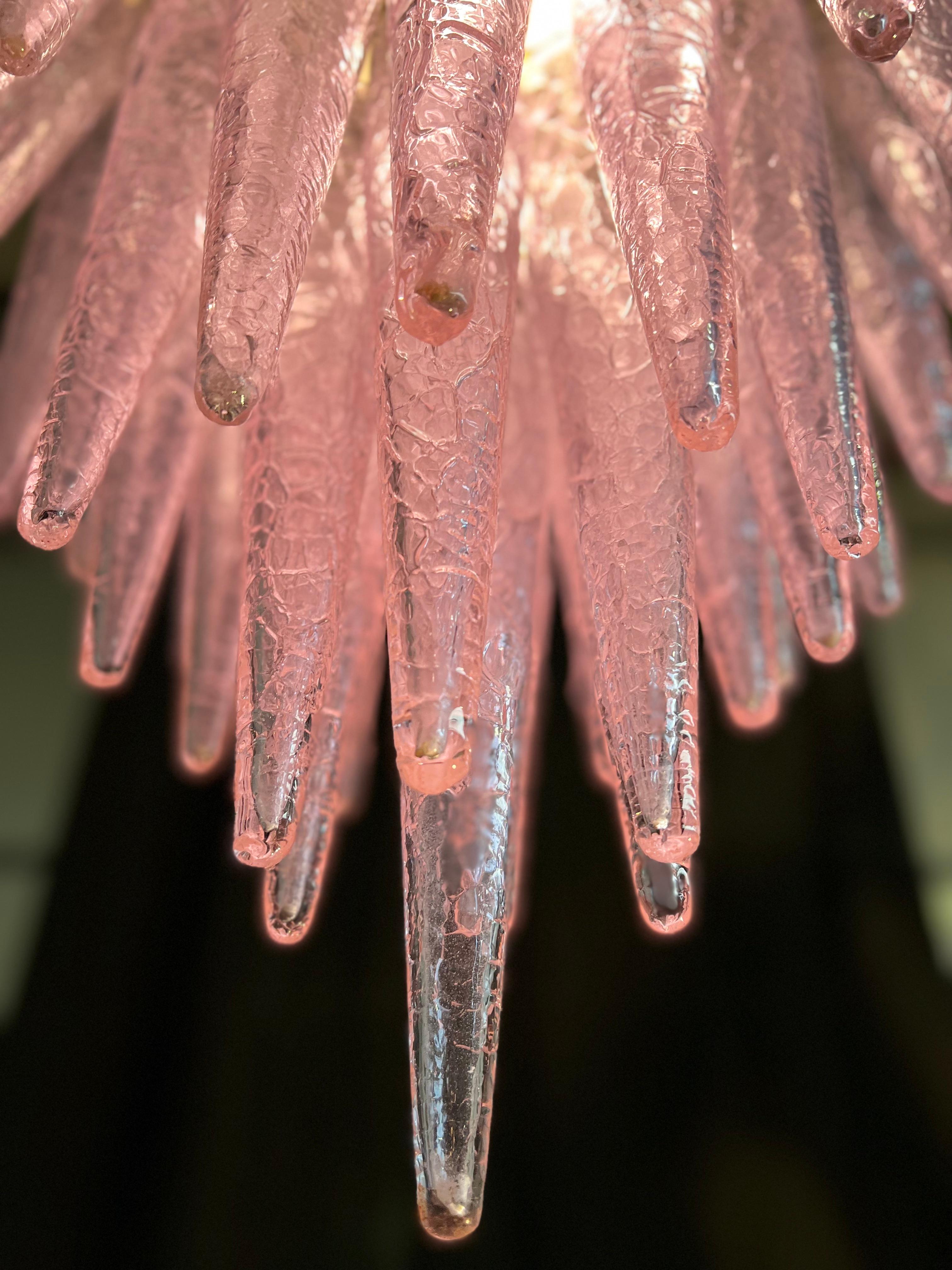 Spectacular Murano Fuxia Glass Chandelier, 1980 For Sale 2