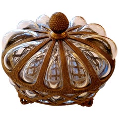 Spectacular Murano Glass and Brass Jewel of a French Lidded Box
