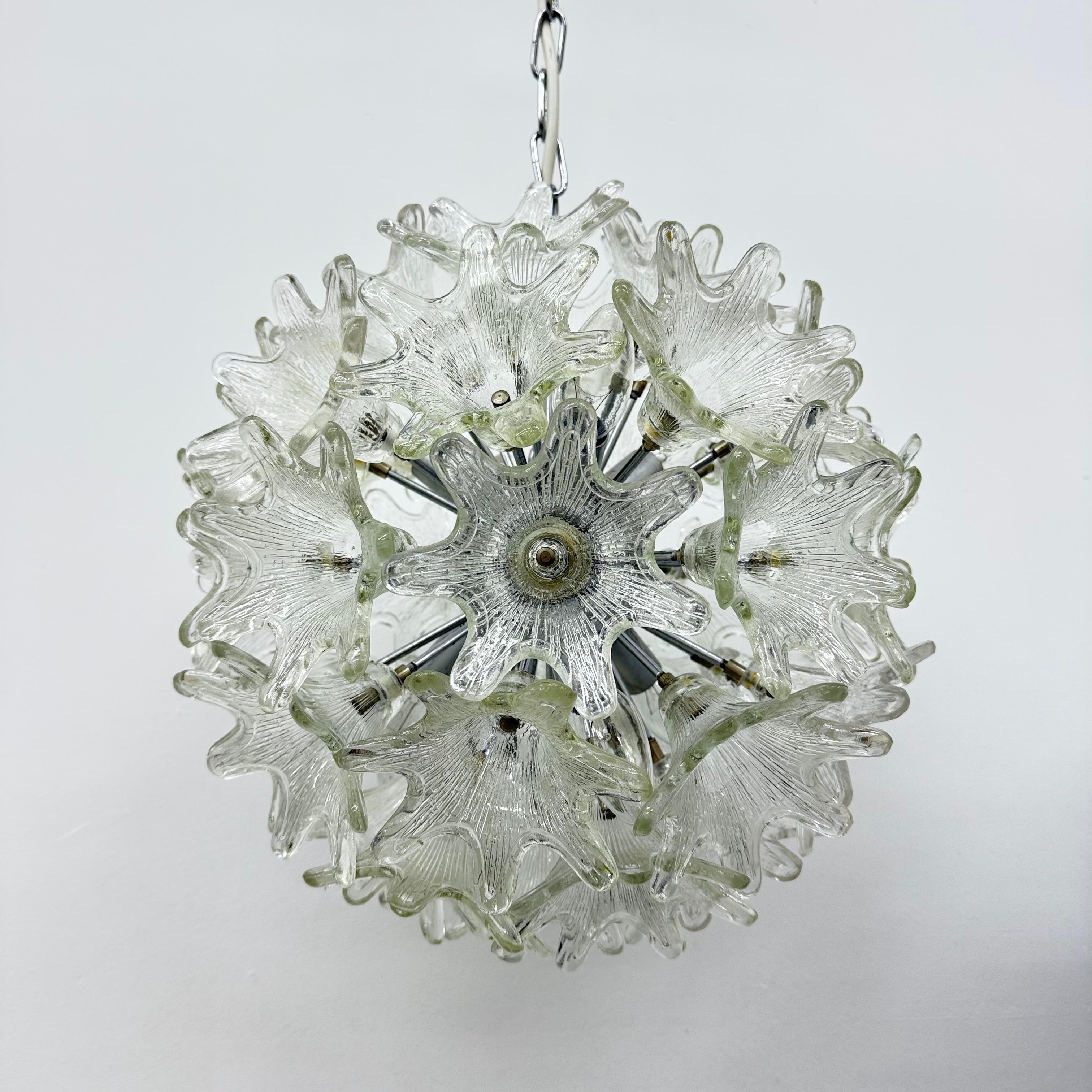 Spektakulärer Blumenleuchter aus Murano-Glas von Venini für VeArt, Italien 1970er Jahre im Angebot 3