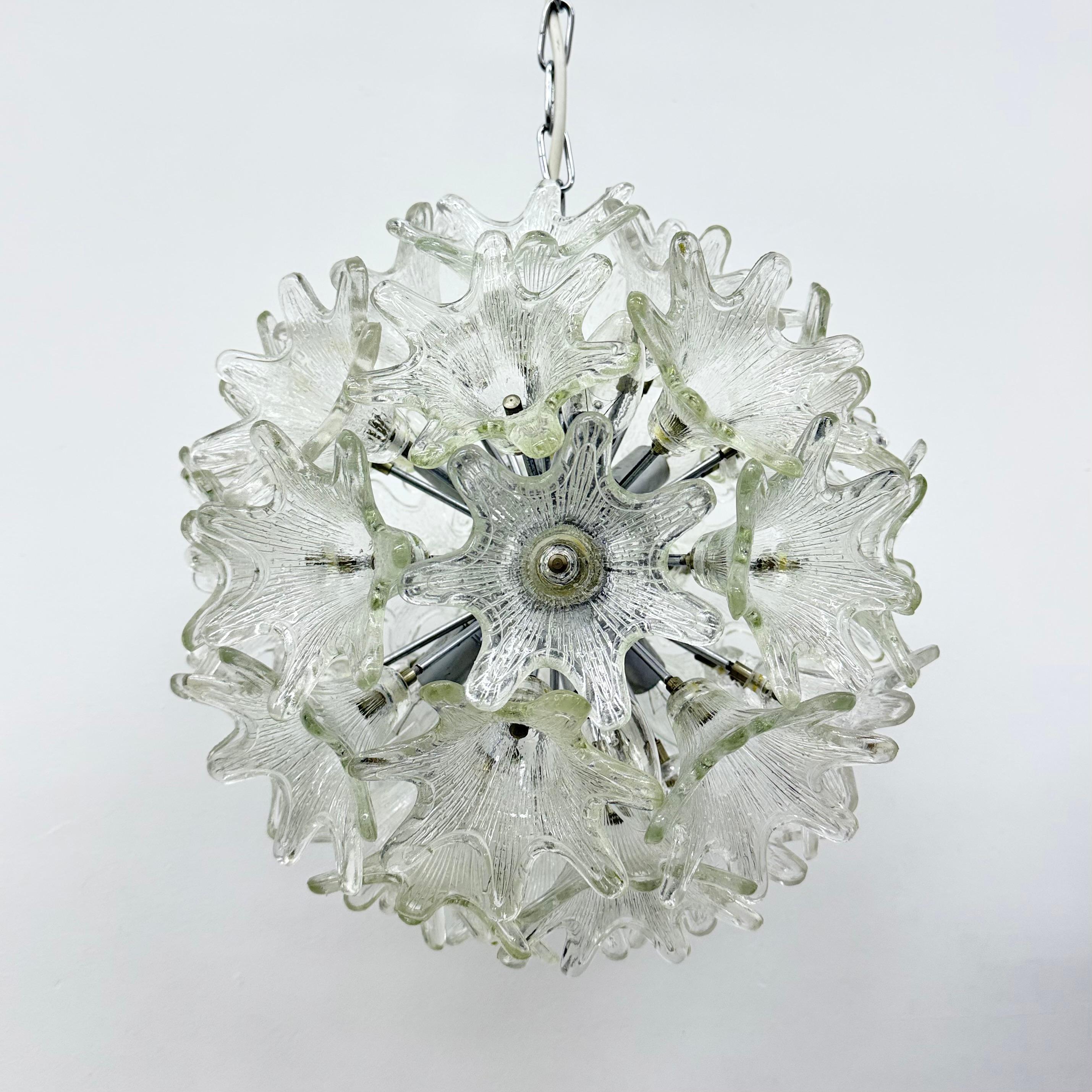 Spektakulärer Blumenleuchter aus Murano-Glas von Venini für VeArt, Italien 1970er Jahre im Angebot 4