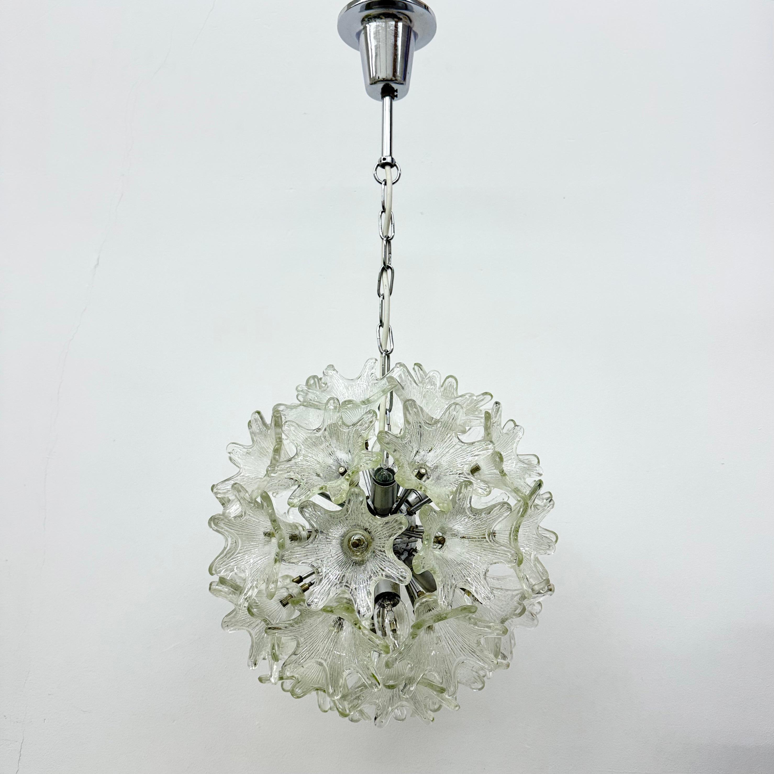 Spektakulärer Blumenleuchter aus Murano-Glas von Venini für VeArt, Italien 1970er Jahre im Angebot 6