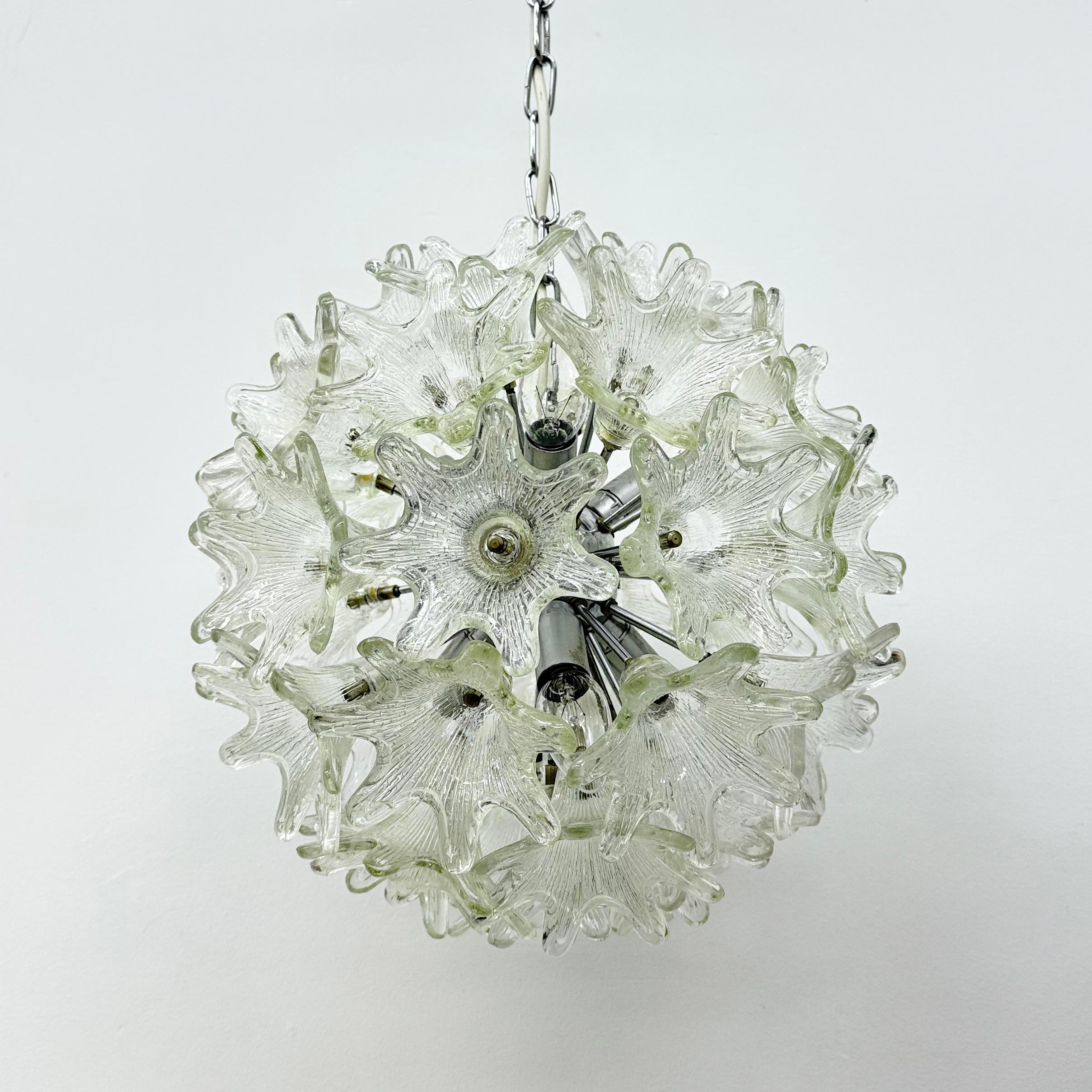 Spektakulärer Blumenleuchter aus Murano-Glas von Venini für VeArt, Italien 1970er Jahre im Angebot 7