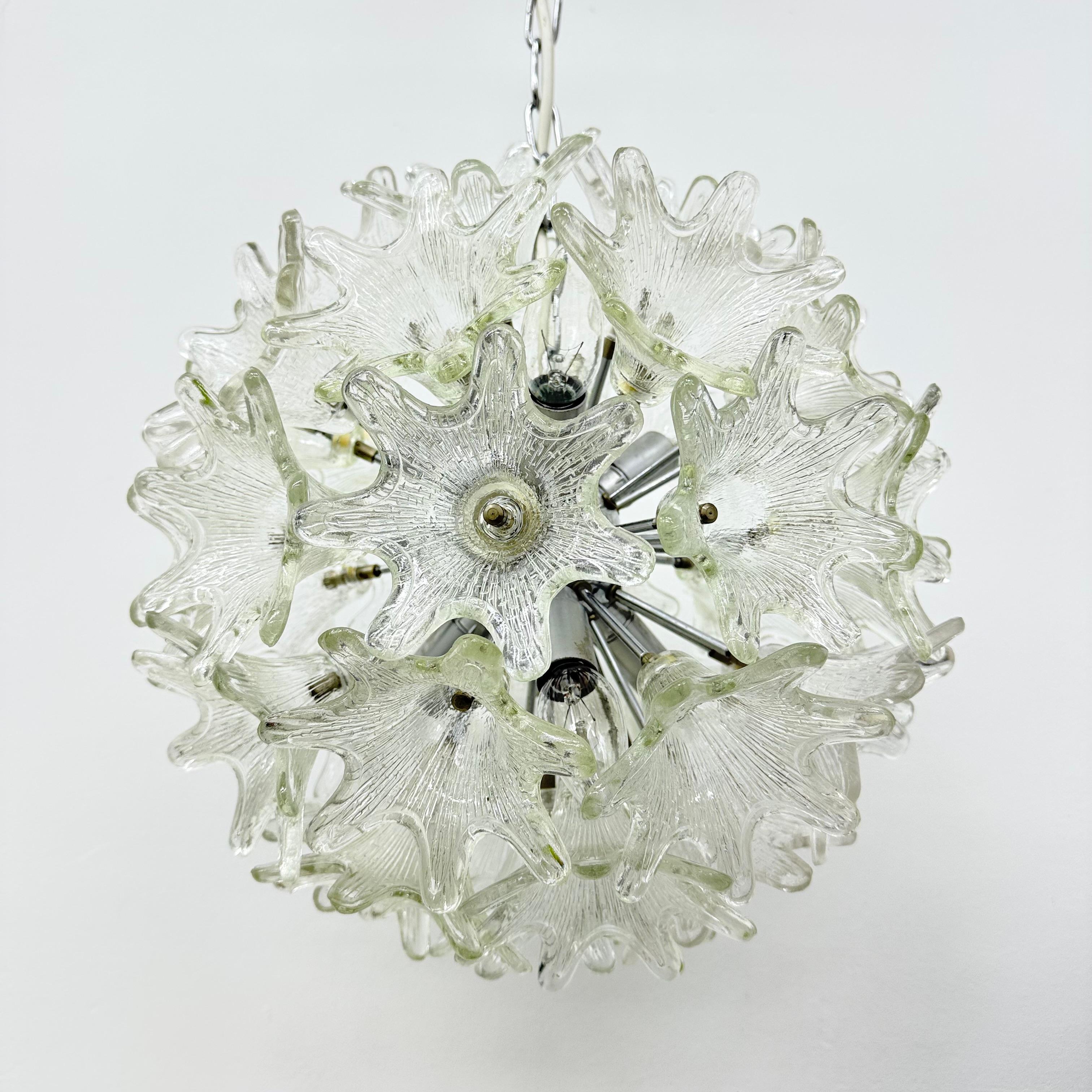 Spektakulärer Blumenleuchter aus Murano-Glas von Venini für VeArt, Italien 1970er Jahre im Angebot 8