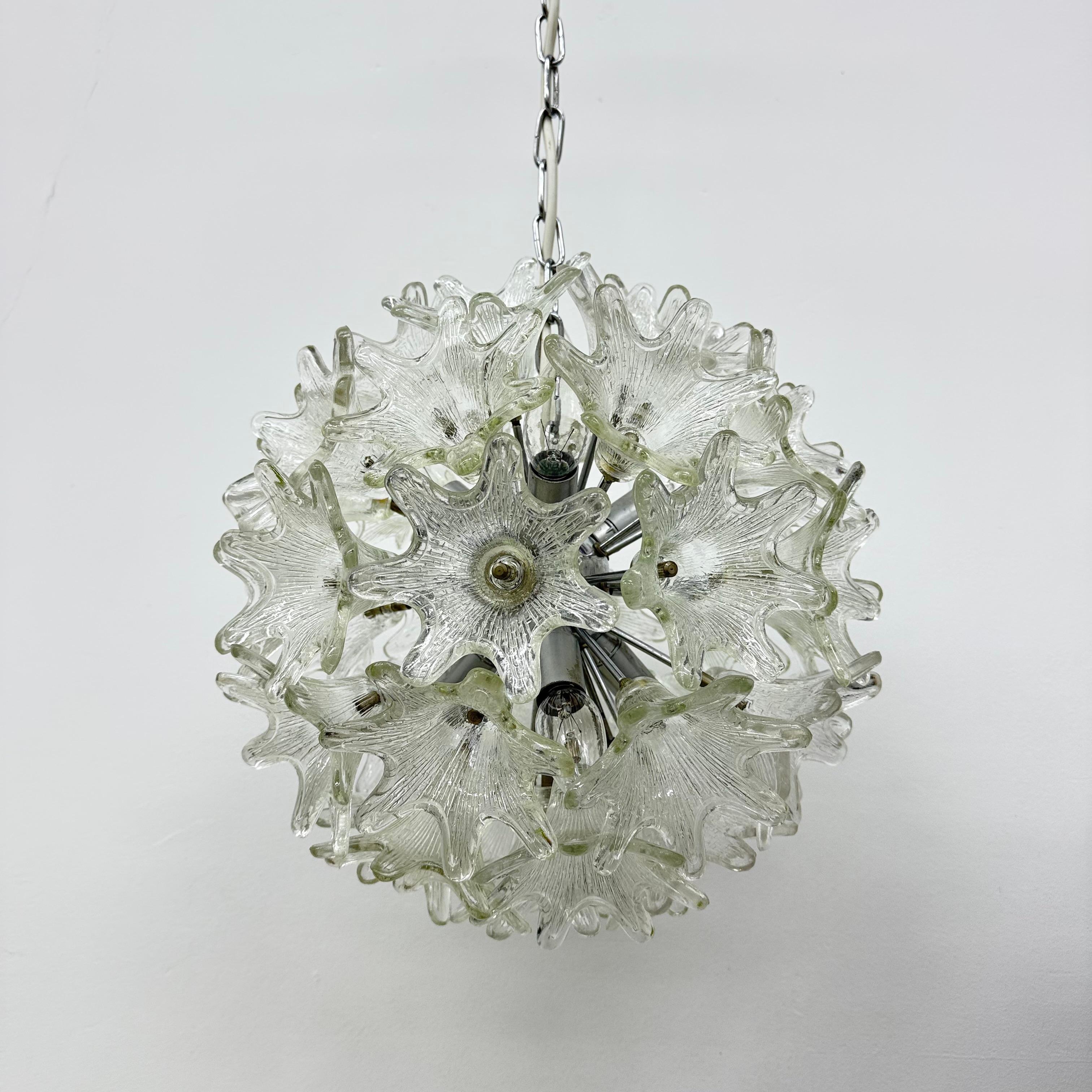 Spektakulärer Blumenleuchter aus Murano-Glas von Venini für VeArt, Italien 1970er Jahre im Angebot 9