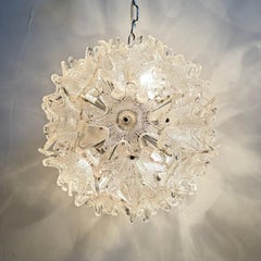 Spectacular Murano glass flower chandelier by Venini for VeArt, Italy 1970s