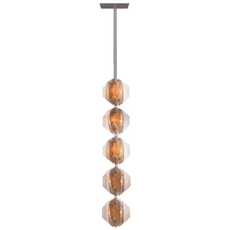 Spectacular Amber Murano Glass Foyer Lighting Object by Kalmar, 1970s