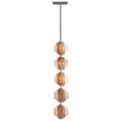 Spectacular Amber Murano Glass Foyer Lighting Object by Kalmar, 1970s