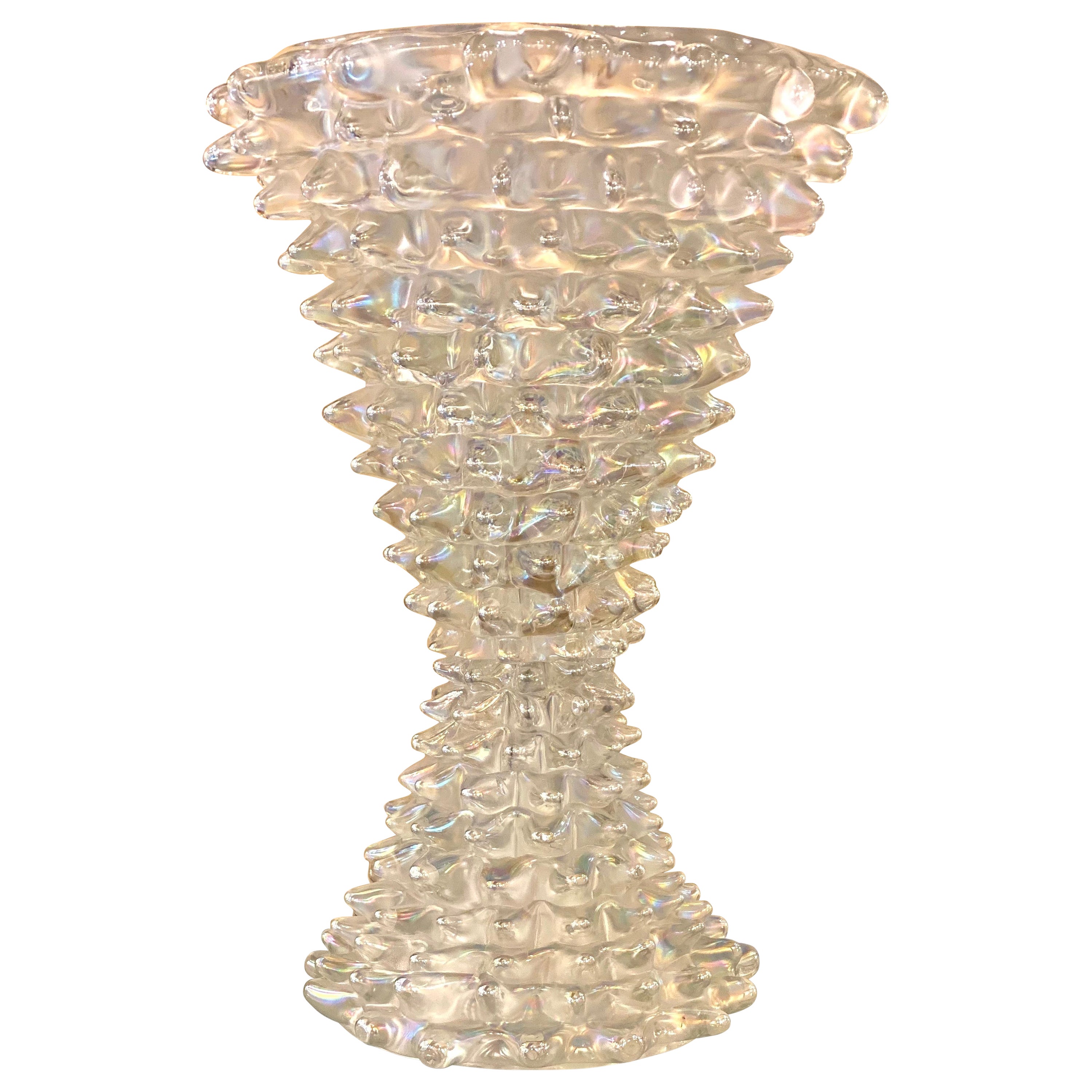 Espectacular Lámpara de Sobremesa Rostrato Iridiscente de Cristal de Murano en venta