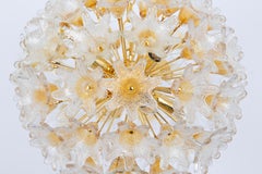 Spectacular Murano Glass Sunburst Flower Chandelier by Venini VeArt, Italy 1970s