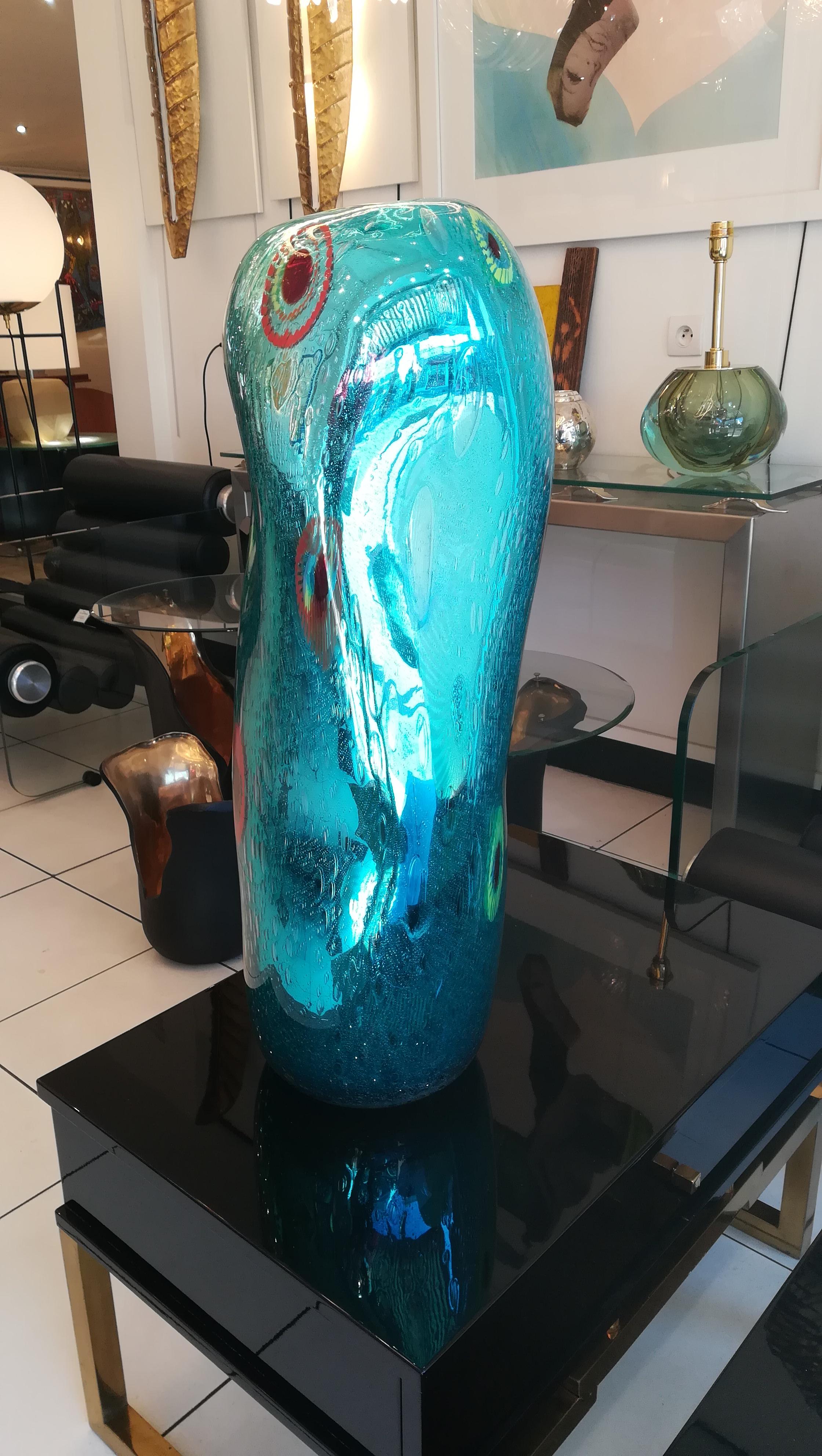 Spectacular Murano Glass Vase, Unique Piece In Excellent Condition In Saint-Ouen, FR