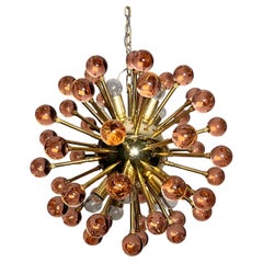 Spectacular Murano pink Glass Sputnik Chandelier - 51 glasses