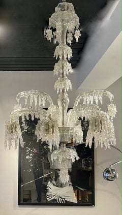Spektakulärer Murano-Kronleuchter "Stalaktit", Barovier zugeschrieben - Italien 1940.