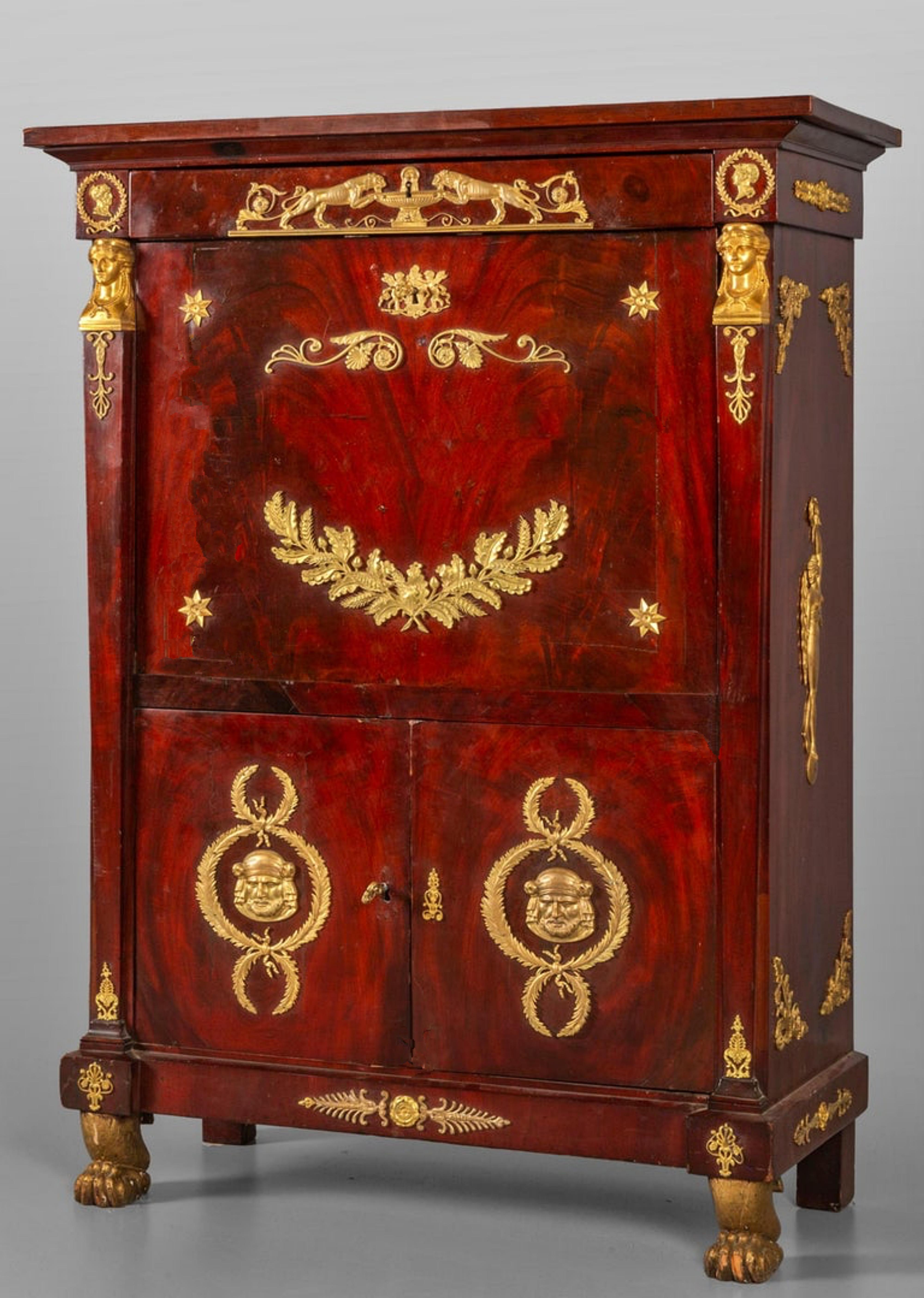 Espectacular Secretaire Imperio Napoleón III Siglo XIX  RESTAURADO Francés en venta