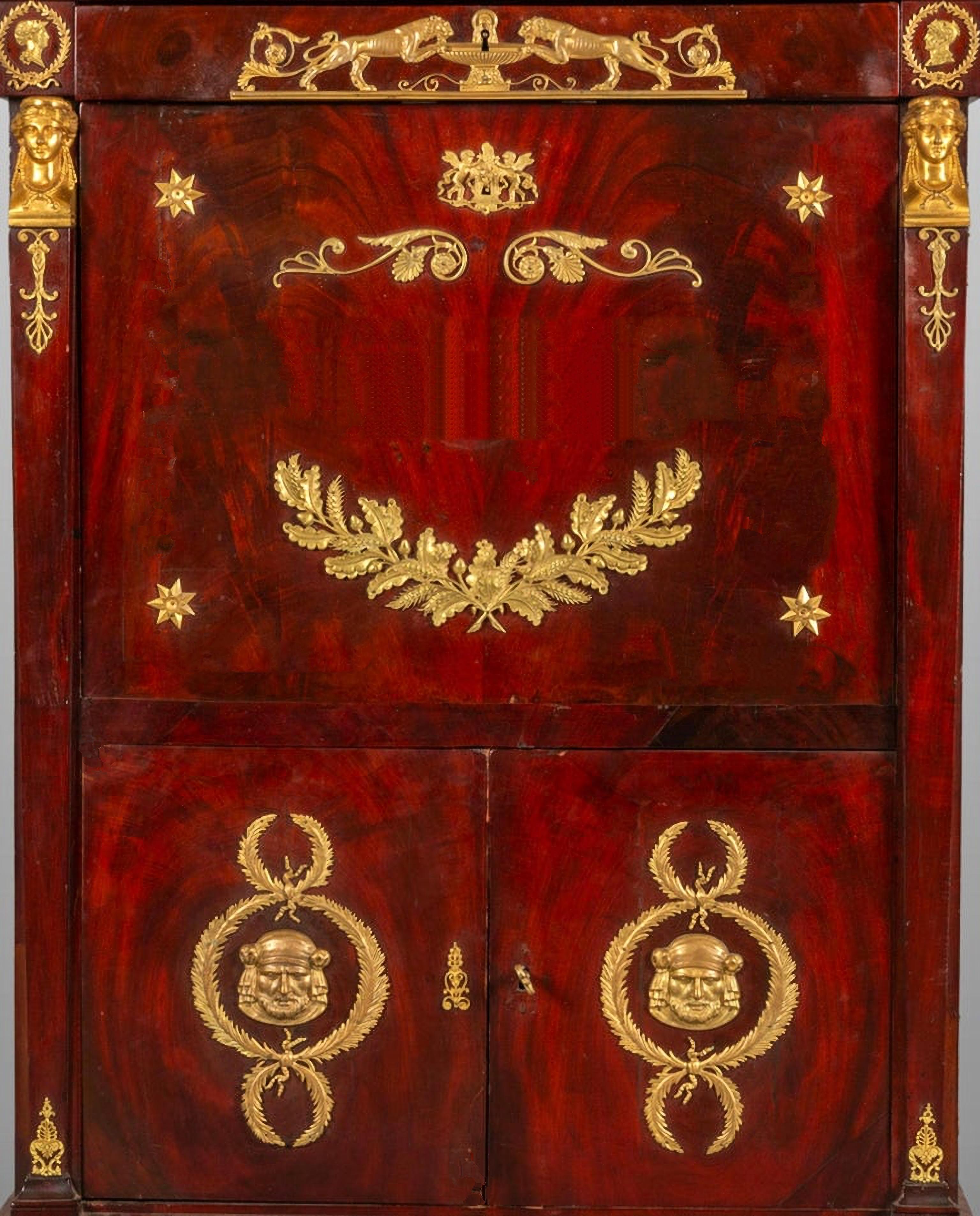 Espectacular Secretaire Imperio Napoleón III Siglo XIX  RESTAURADO siglo XIX en venta