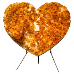 Natural Citrine Heart with a Large Flower Rosette