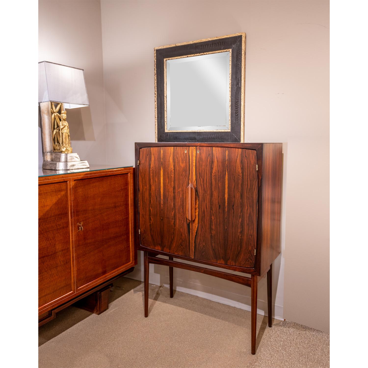 Spectacular Norwegian Illuminating Bar Cabinet in Rosewood 1950s 'signed' 1