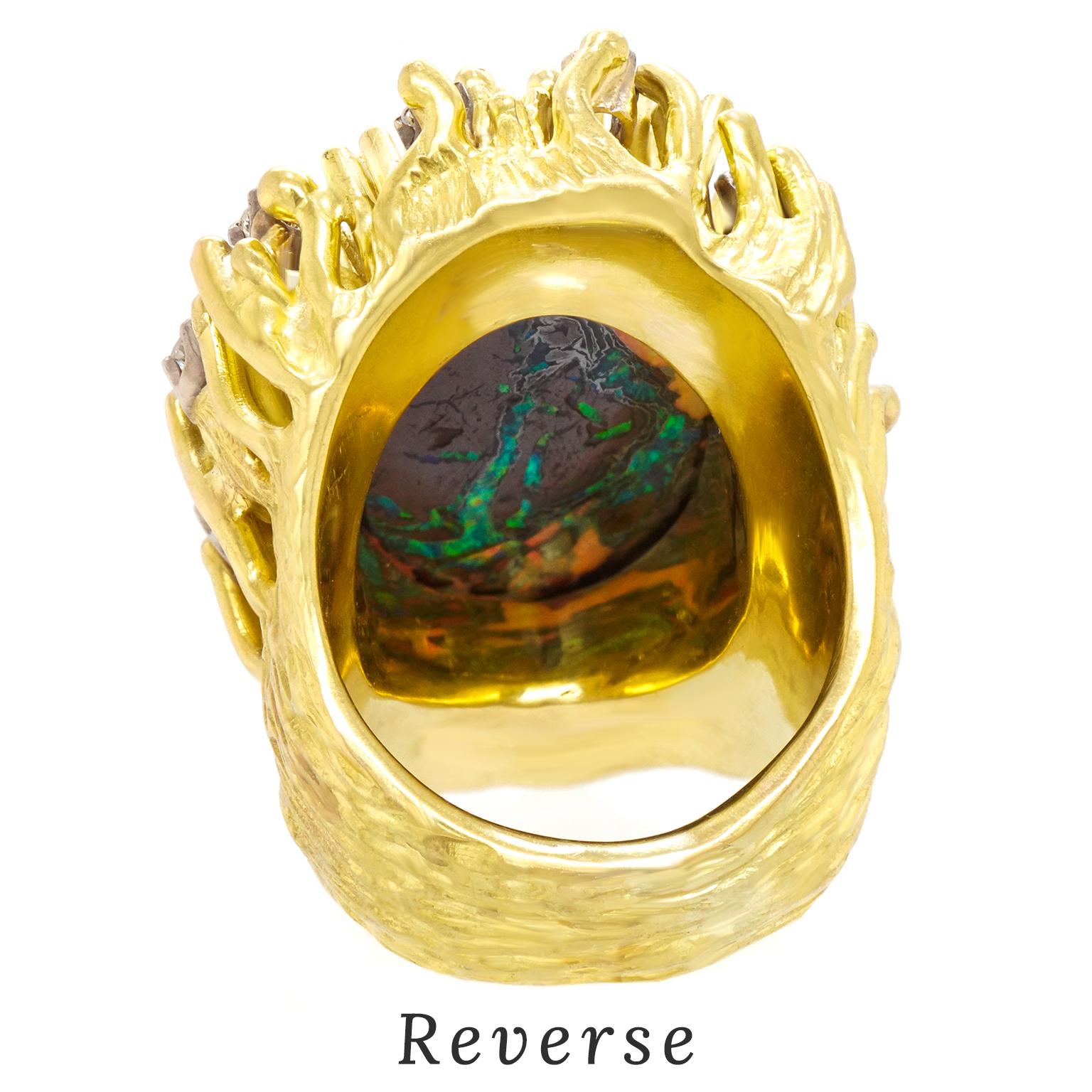 Spectacular Organo-Chic Opal Ring c1960s 4