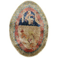 Spectacular Oval Chinese Dragon Rug